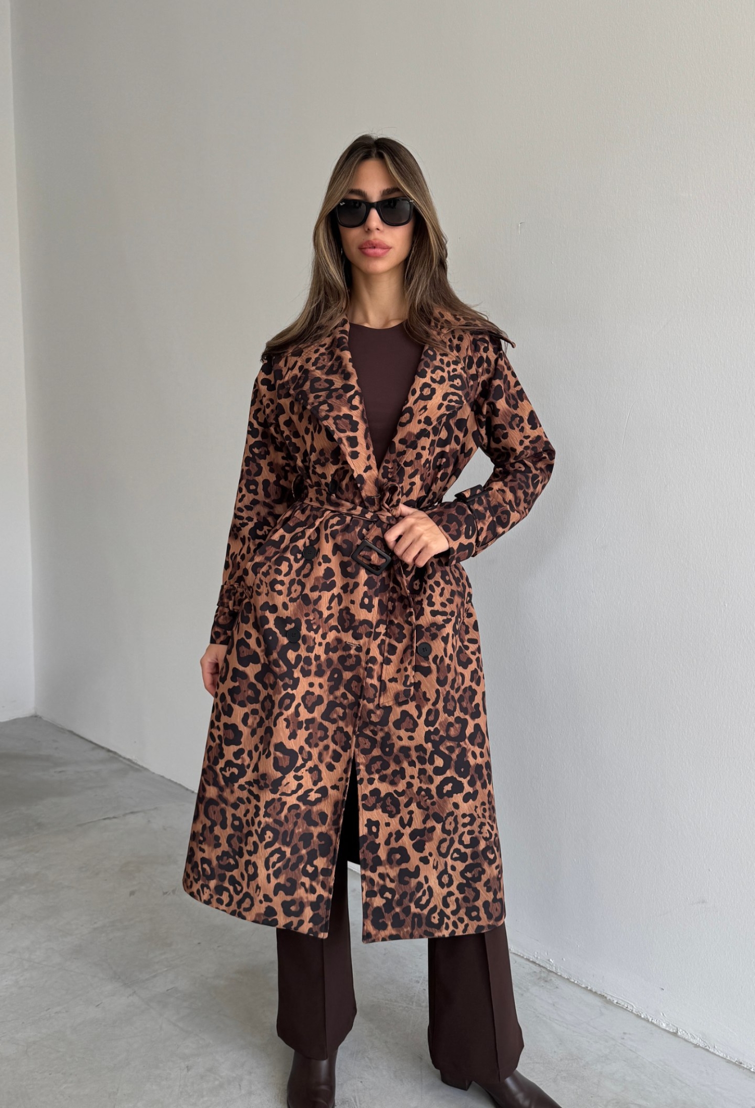 Leopard Pattern Trench Coat - Brand: Cream Rouge - Women & Kids, Baby Clothes Wholesale - TheBS Women