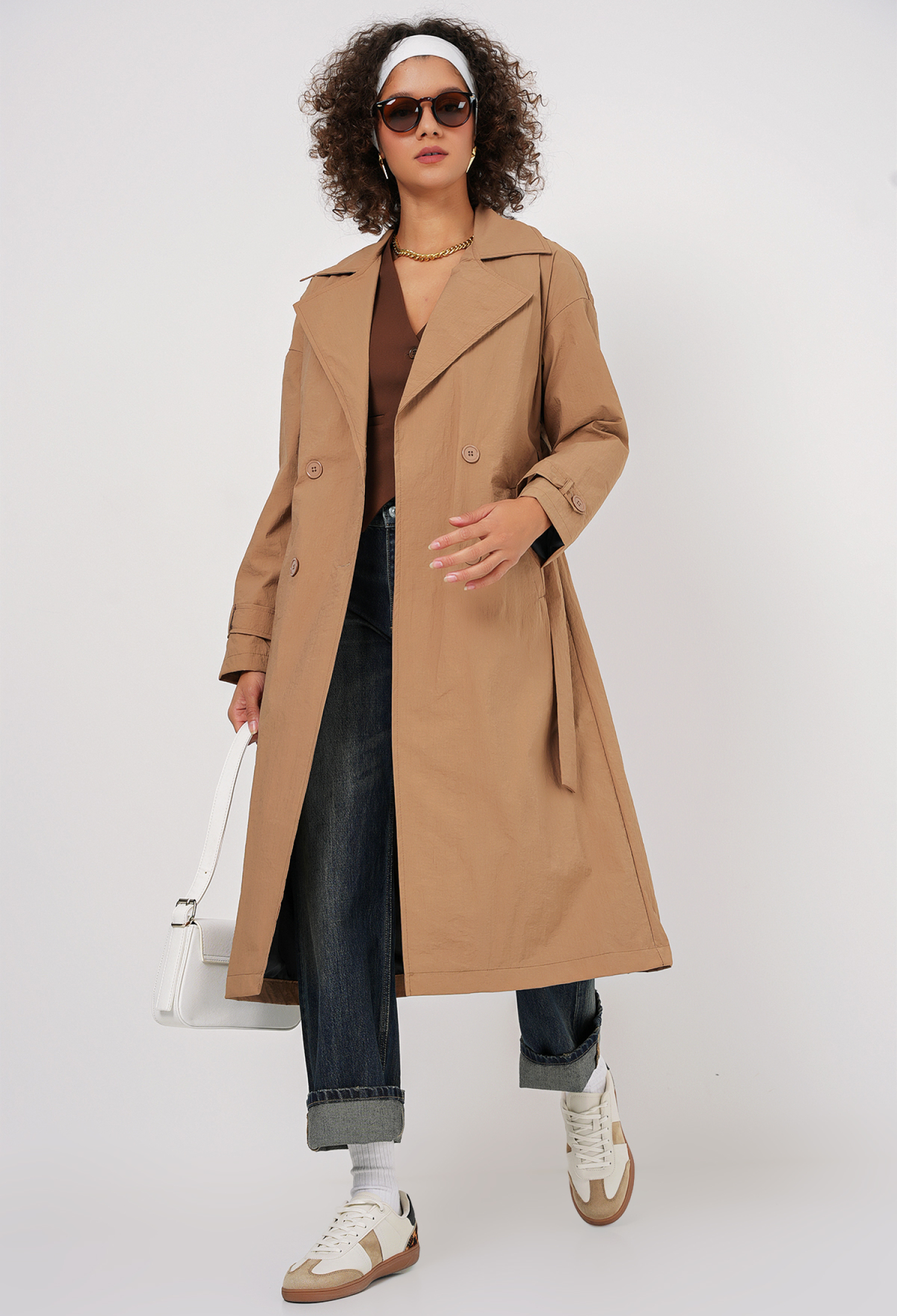 Double Breasted Trench Coat - Biscuit - Brand: Bigdart - Women & Kids, Baby Clothes Wholesale - TheBS Women