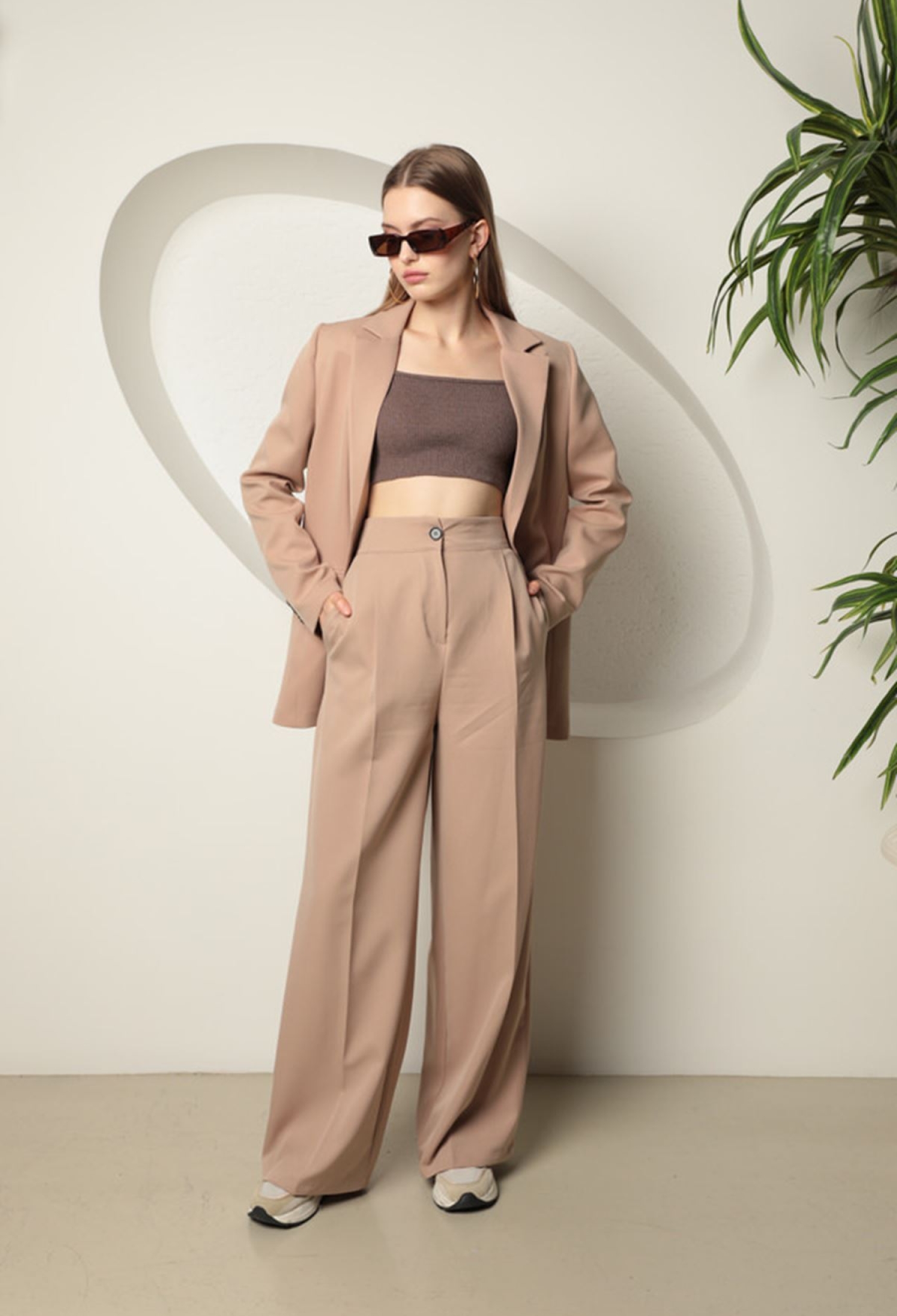 Atlas Fabric Women's Oversize Jacket-beige - Brand: Maxi Modena - Women & Kids, Baby Clothes Wholesale - TheBS Women