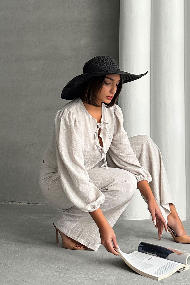 StoneGlitter Striped Front Tie Blouse - Brand: Topshow - Women & Kids, Baby Clothes Wholesale - TheBS Women