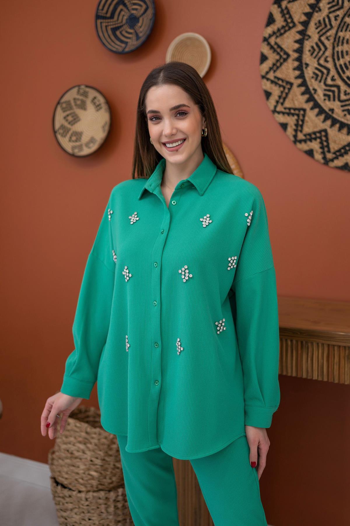 Ribbed Shirt With Stones – Brand: Elisa – Women & Kids, Baby Clothes Wholesale – TheBS Women