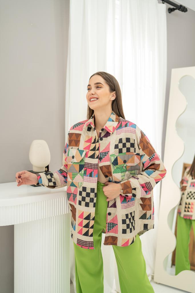 Patterned Quilted Pocket Shirt - Brand: Elisa - Women & Kids, Baby Clothes Wholesale - TheBS Women