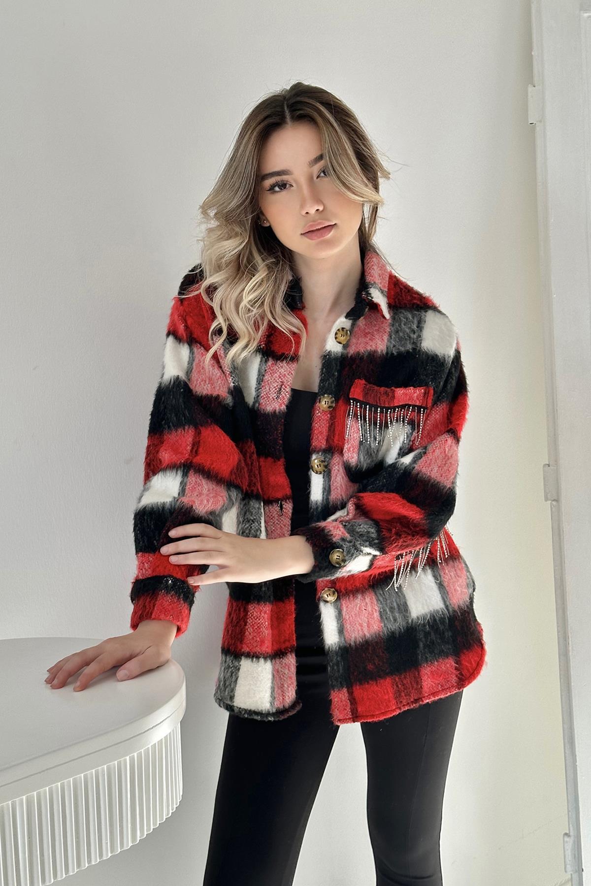 Boucle Pocket Chain Stone Shirt – Brand: Elisa – Women & Kids, Baby Clothes Wholesale – TheBS Women