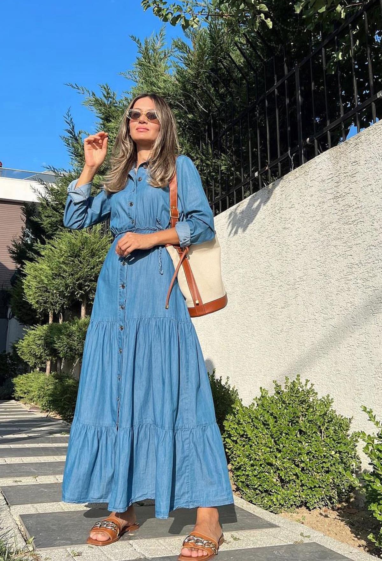 Shirt Dress - Blue - Brand: Elisa - Women & Kids, Baby Clothes Wholesale - TheBS Women