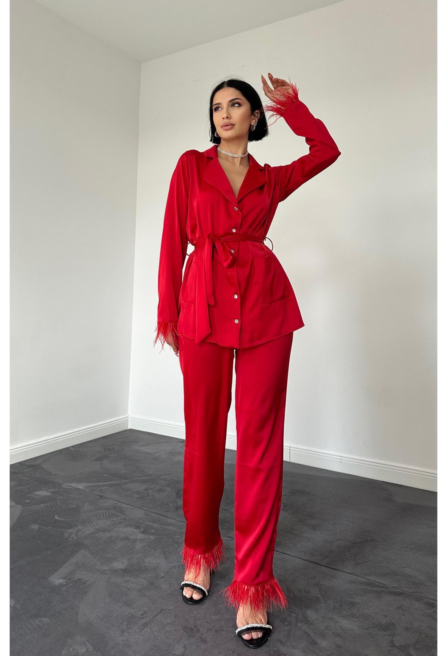 Tasseled Satin Double Suit - Brand: Elisa - Women & Kids, Baby Clothes Wholesale - TheBS Women