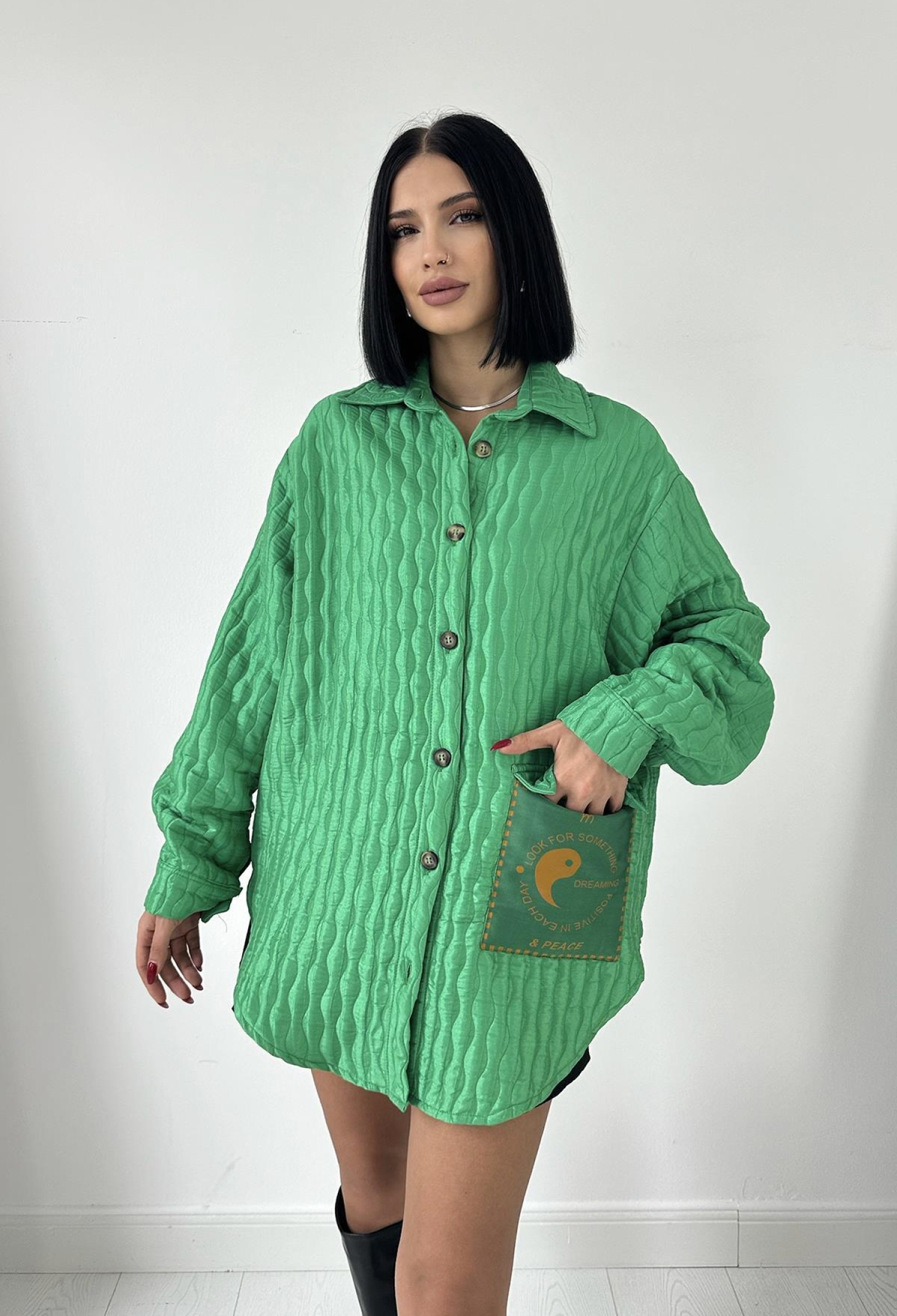 Quilted Shirt With Pockets - Brand: Elisa - Women & Kids, Baby Clothes Wholesale - TheBS Women