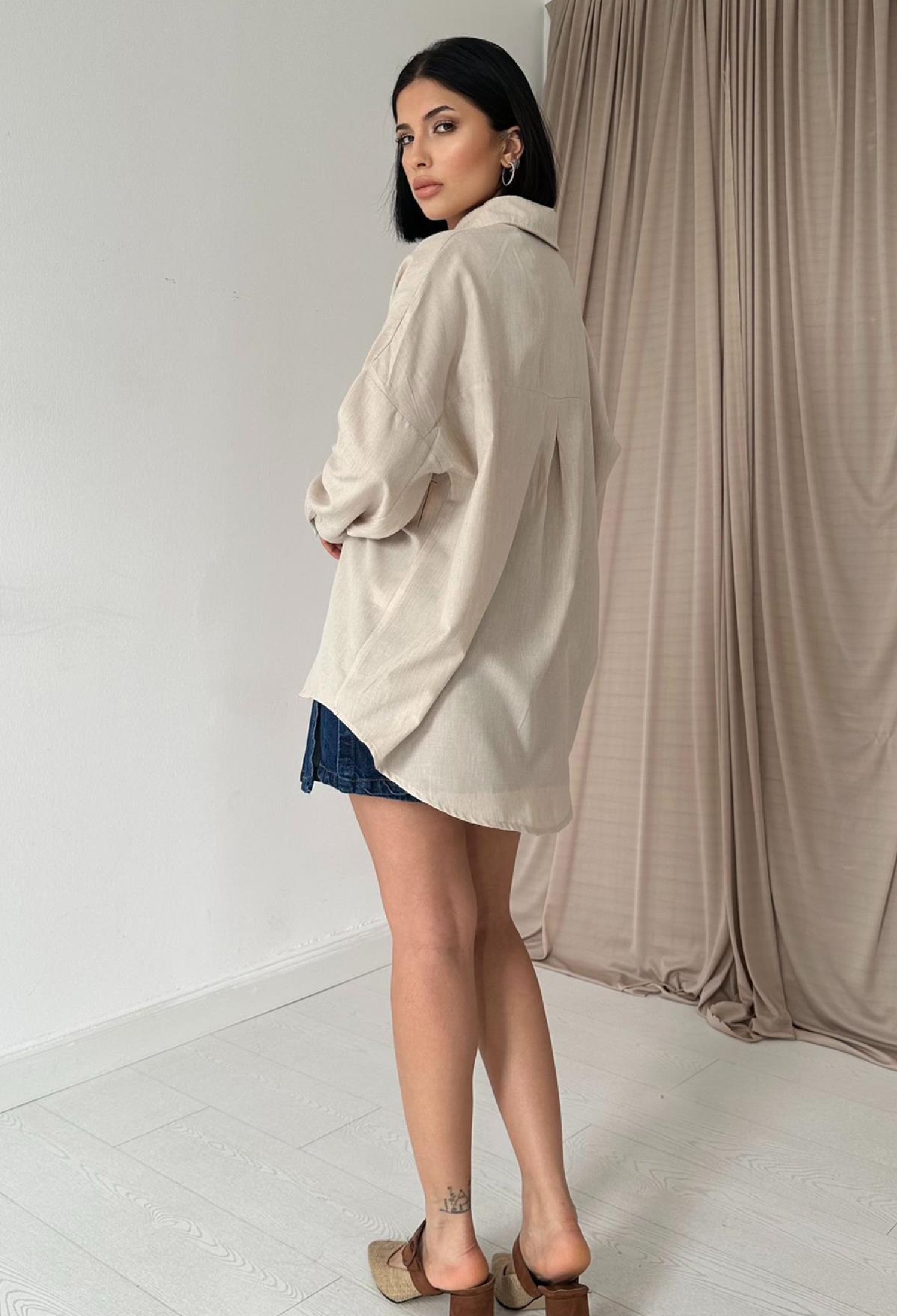 Dyed Linen Printed Stone Shirt - Brand: Elisa - Women & Kids, Baby Clothes Wholesale - TheBS Women