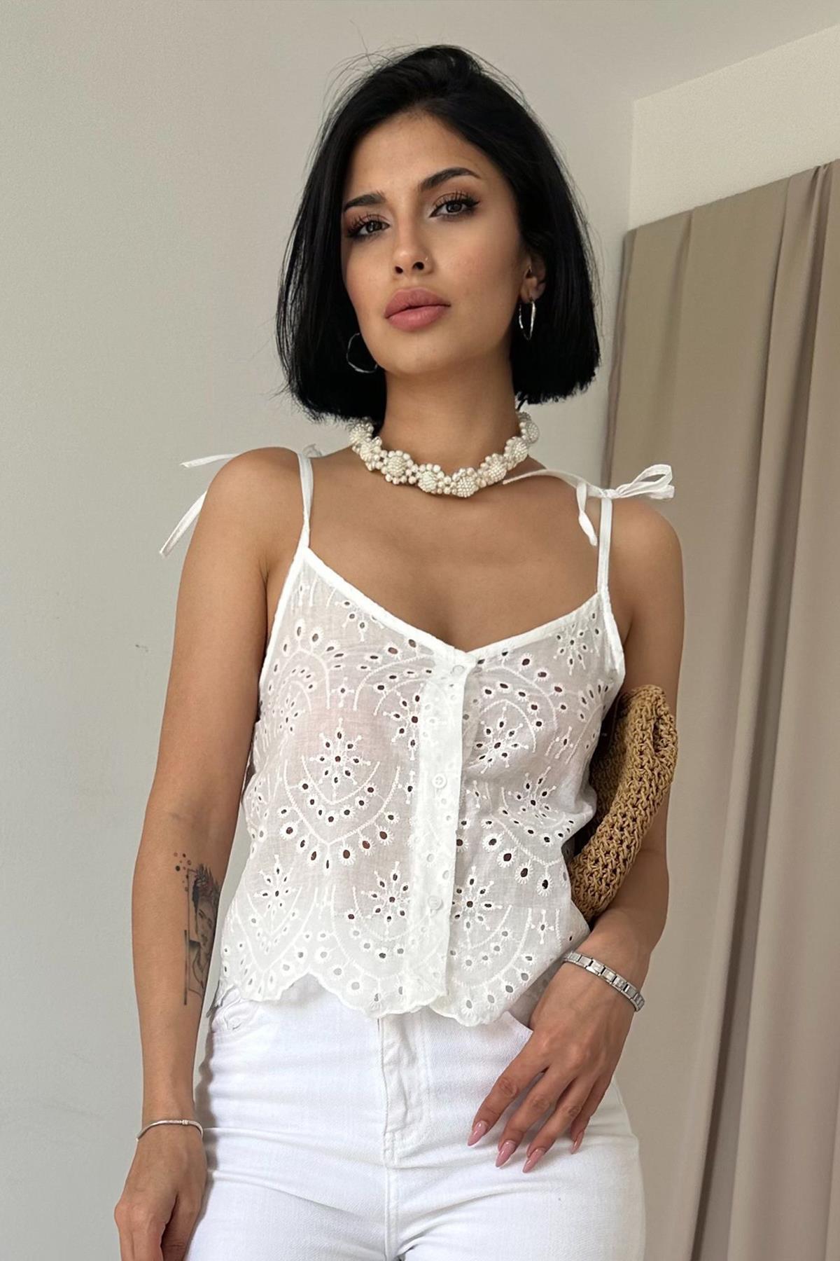 Lace Embroidery Blouse - Brand: Elisa - Women & Kids, Baby Clothes Wholesale - TheBS Women