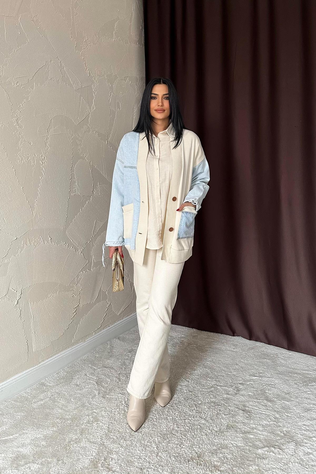 Garnished Denim Cardigan – Brand: Elisa – Women & Kids, Baby Clothes Wholesale – TheBS Women