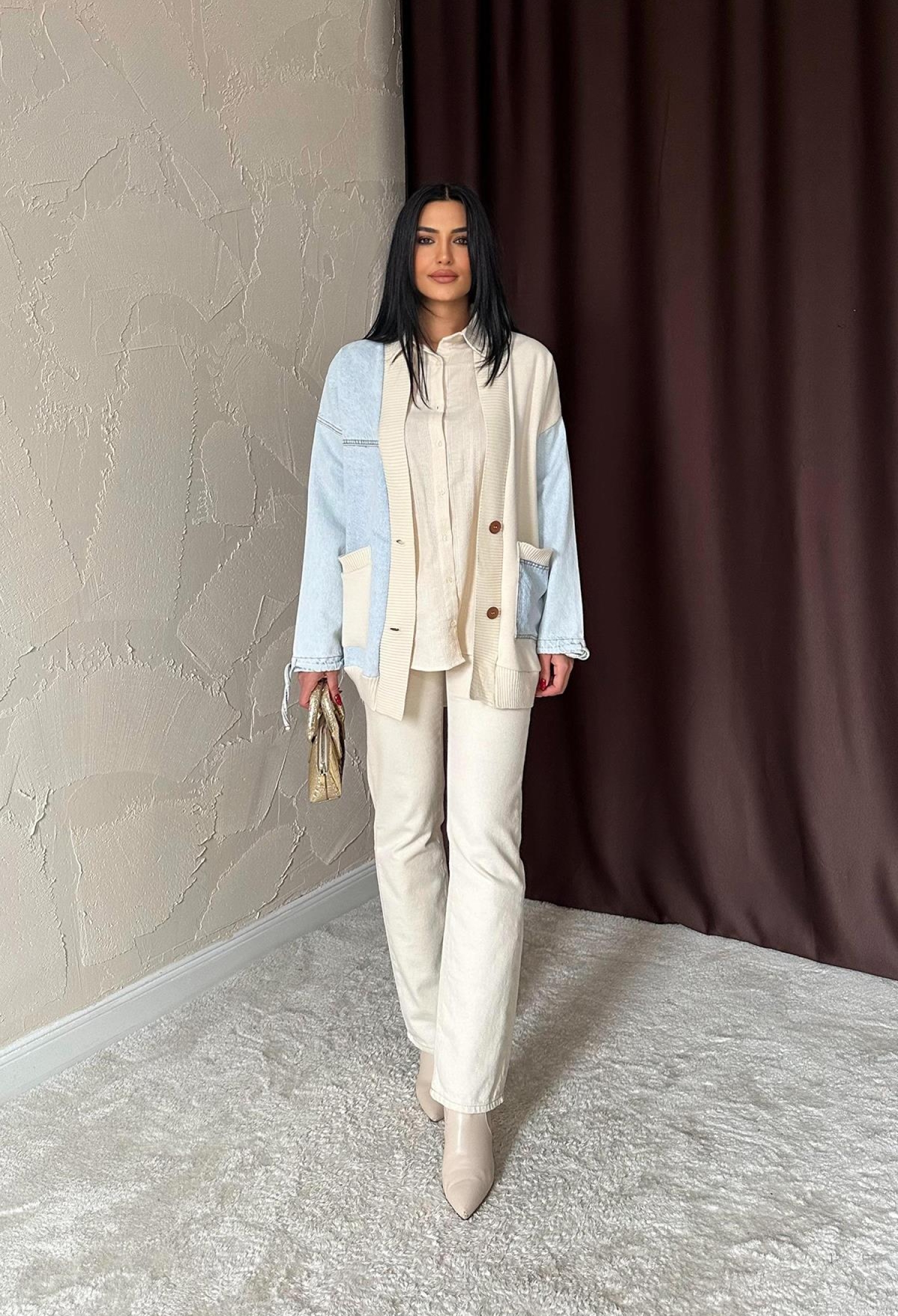 Garnished Denim Cardigan - Brand: Elisa - Women & Kids, Baby Clothes Wholesale - TheBS Women