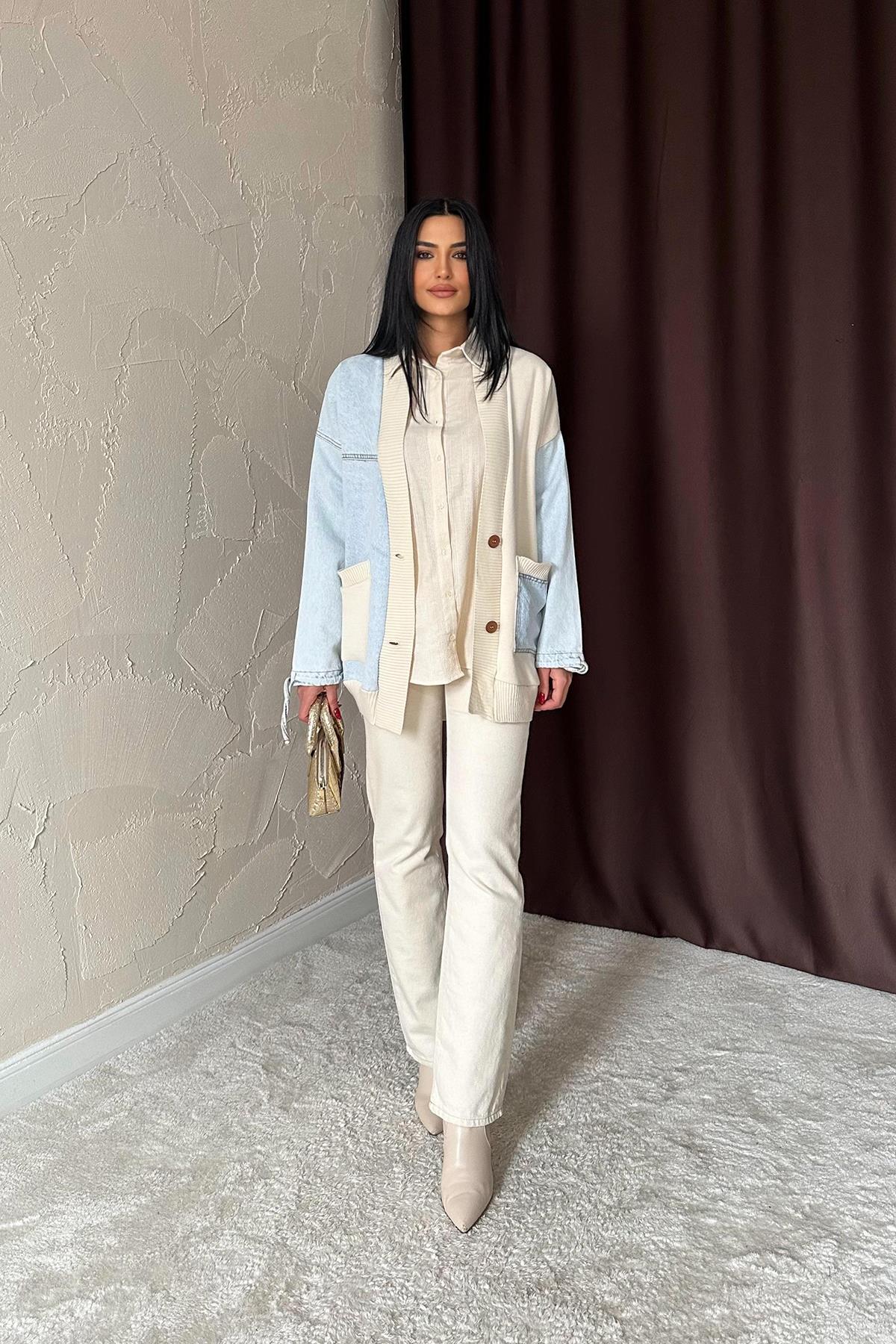 Garnished Denim Cardigan – Brand: Elisa – Women & Kids, Baby Clothes Wholesale – TheBS Women