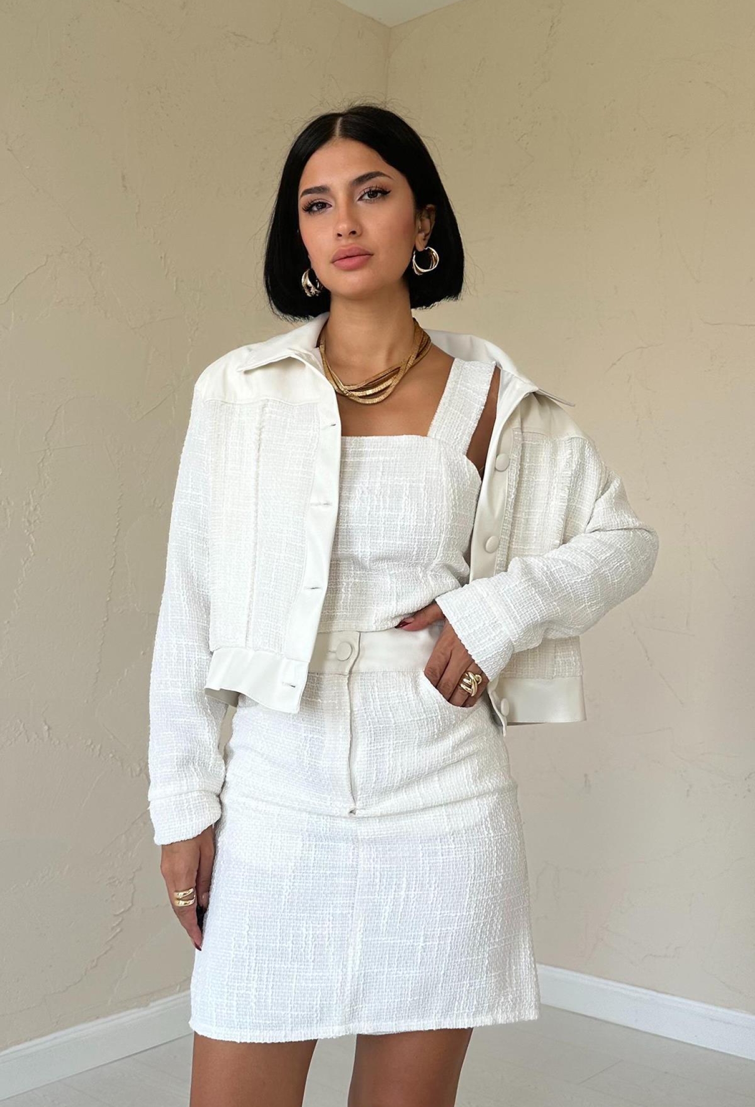 Triple Leather Garnished Jacket And Trouser Set - Brand: Elisa - Women & Kids, Baby Clothes Wholesale - TheBS Women