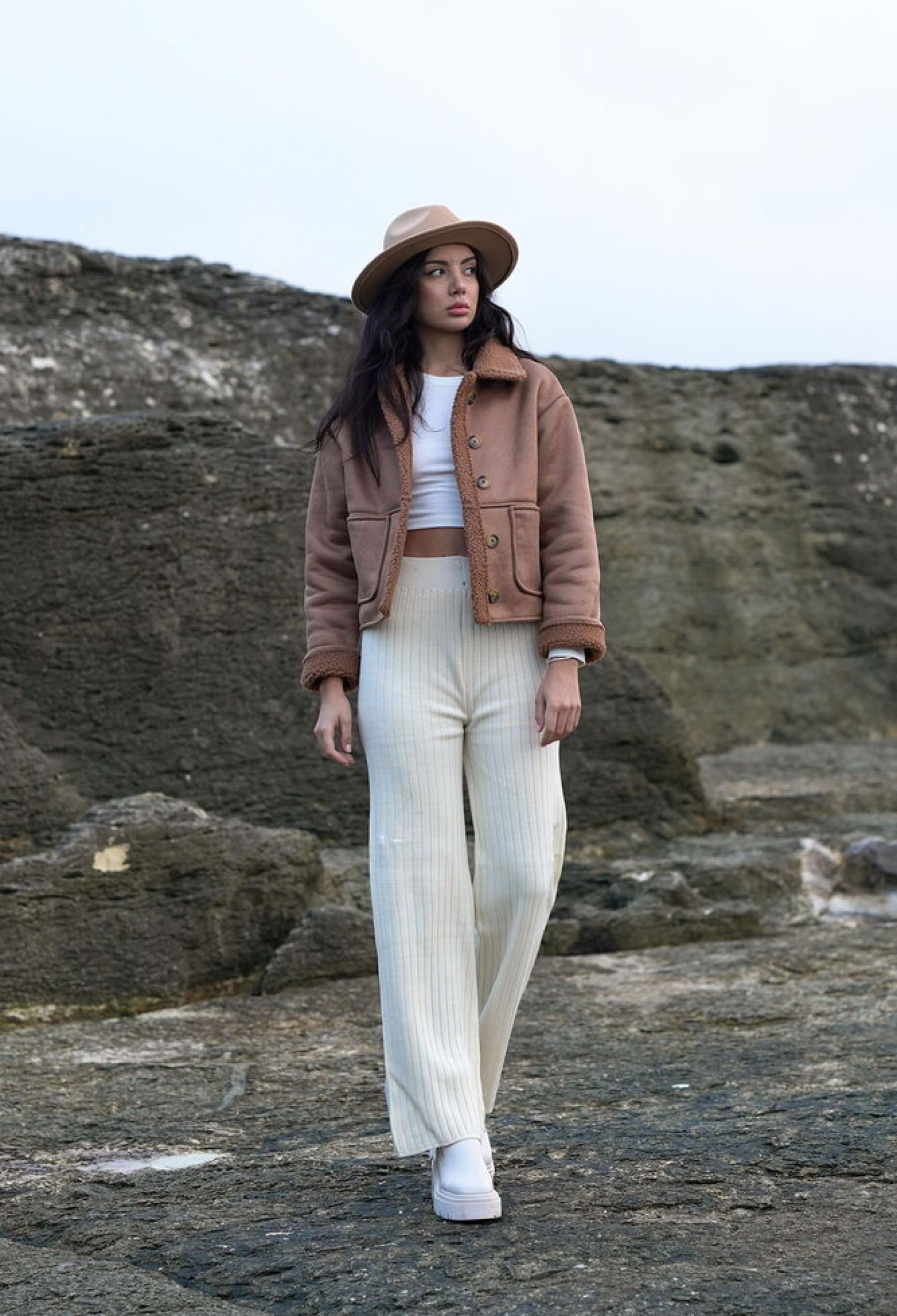 F 1553 Nubuck Collar Fur Coat - Brand: Topshow - Women & Kids, Baby Clothes Wholesale - TheBS Women