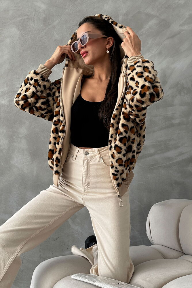 Leopard Look Plush Coat - Brand: Topshow - Women & Kids, Baby Clothes Wholesale - TheBS Women