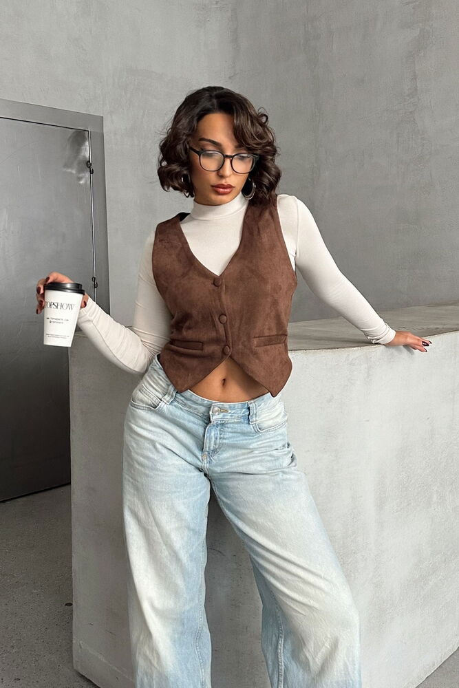 Suede Vest - Brand: Topshow - Women & Kids, Baby Clothes Wholesale - TheBS Women Suede Vest - Brand: Topshow - Women & Kids, Baby Clothes Wholesale - TheBS Women