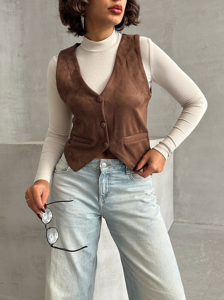 Suede Vest - Brand: Topshow - Women & Kids, Baby Clothes Wholesale - TheBS Women Suede Vest - Brand: Topshow - Women & Kids, Baby Clothes Wholesale - TheBS Women