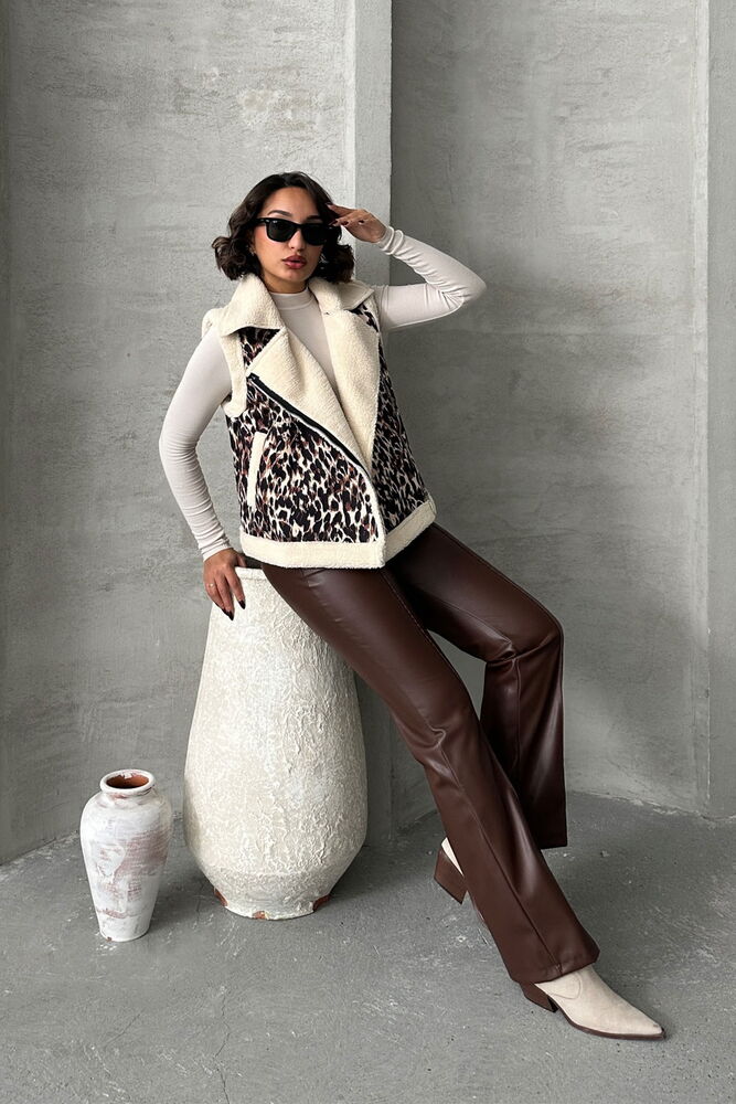 Leopard Print Plush Vest – Brand: Topshow – Women & Kids, Baby Clothes Wholesale – TheBS Women