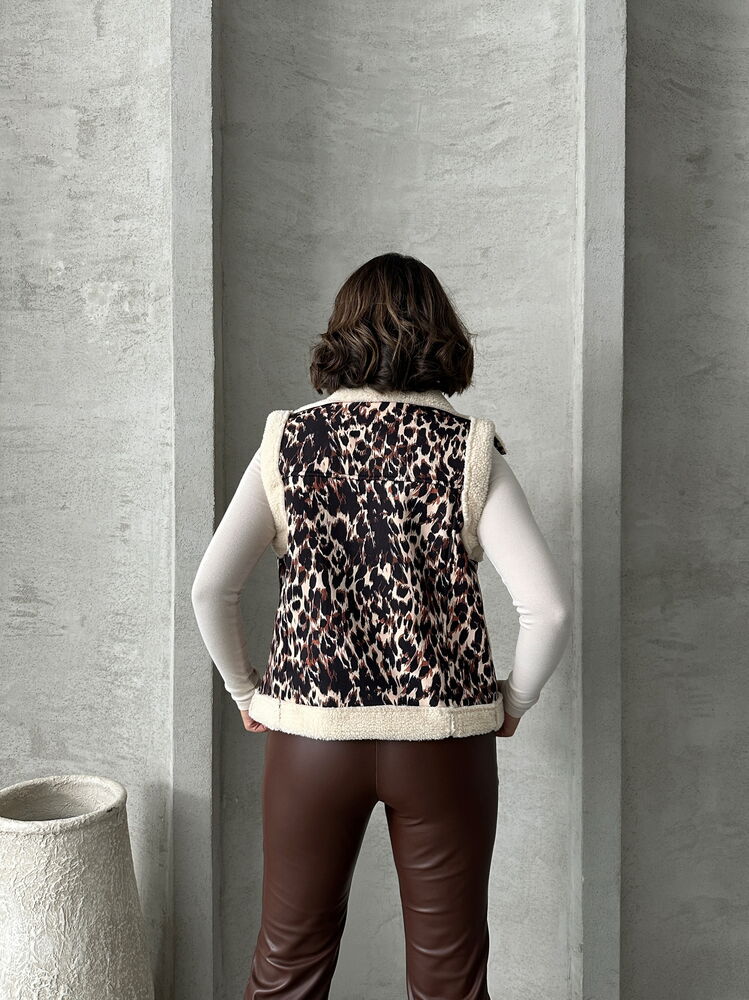 Leopard Print Plush Vest – Brand: Topshow – Women & Kids, Baby Clothes Wholesale – TheBS Women