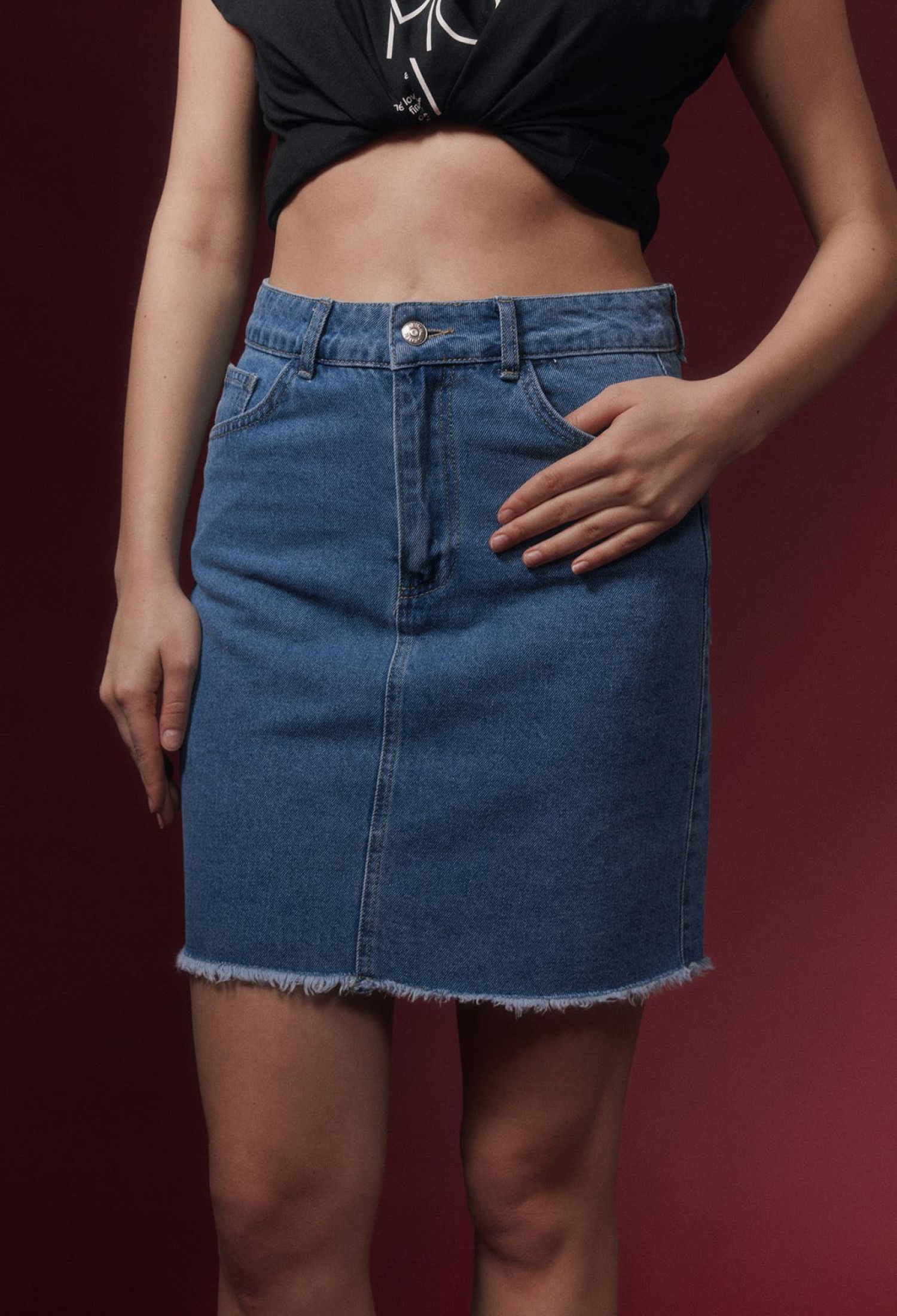 Women's Dirty Ripped Denim Skirt Blue - Brand: Levure - Women & Kids, Baby Clothes Wholesale - TheBS Women