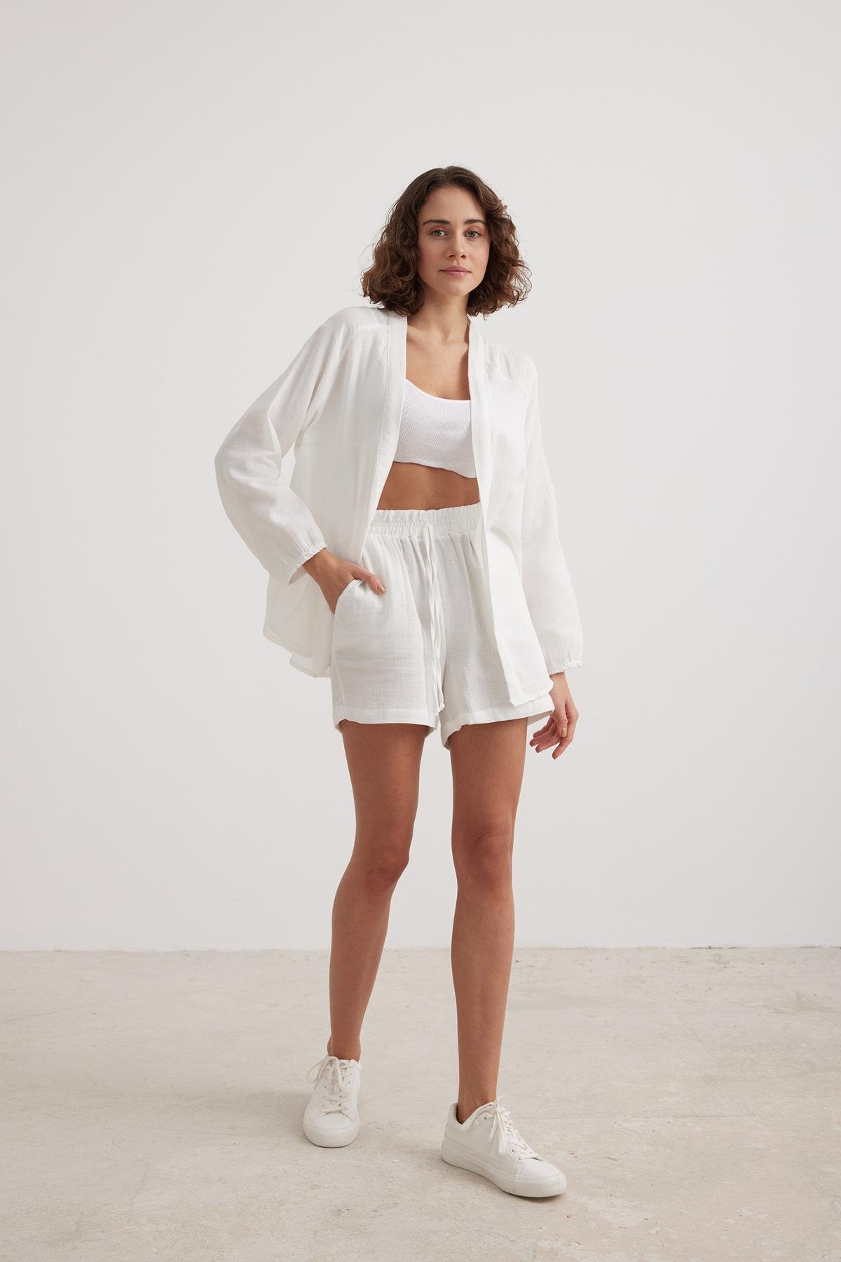 Women’s Muslin Elastic Waist Shorts – Brand: Levure – Women & Kids, Baby Clothes Wholesale – TheBS Women