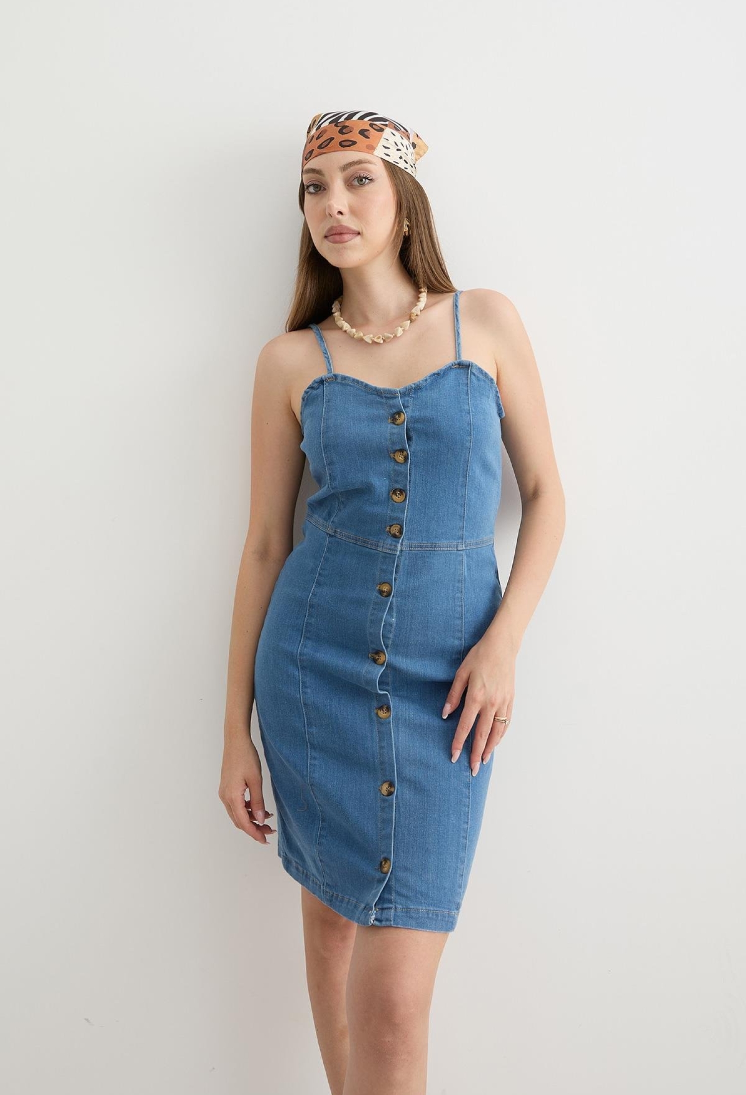 Women's Strapless Dress Blue With Strap Detail - Brand: Levure - Women & Kids, Baby Clothes Wholesale - TheBS Women