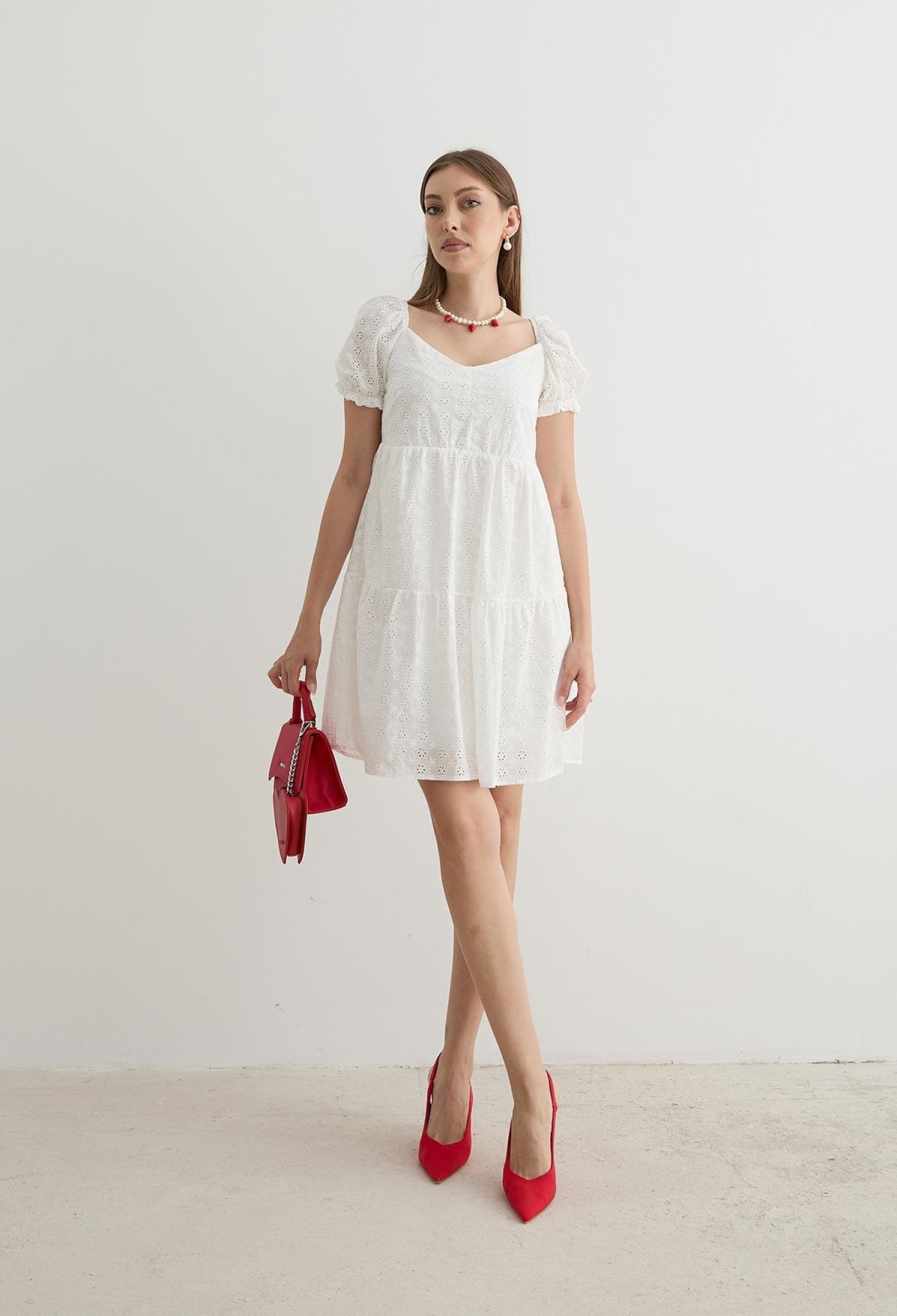 Women's Back Gipe Detailed Lace Dress White - Brand: Levure - Women & Kids, Baby Clothes Wholesale - TheBS Women