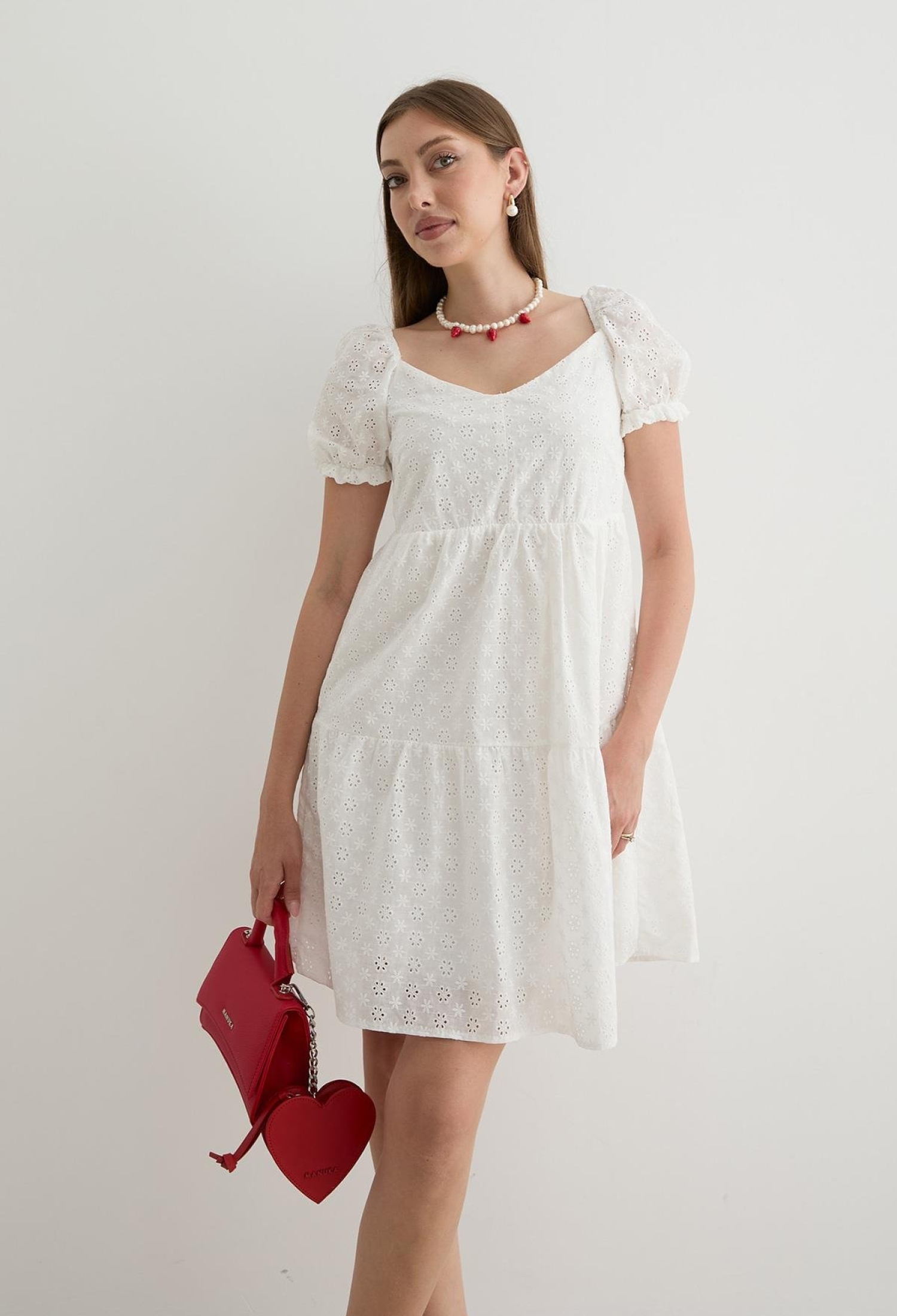 Women's Back Gipe Detailed Lace Dress White - Brand: Levure - Women & Kids, Baby Clothes Wholesale - TheBS Women