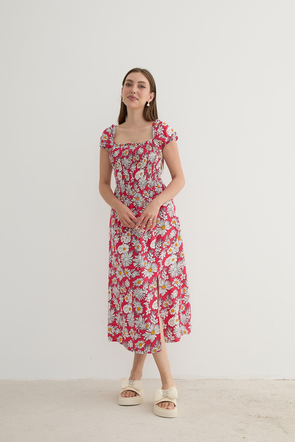 Women's Floral Patterned Slit Dress - Brand: Levure - Women & Kids, Baby Clothes Wholesale - TheBS Women