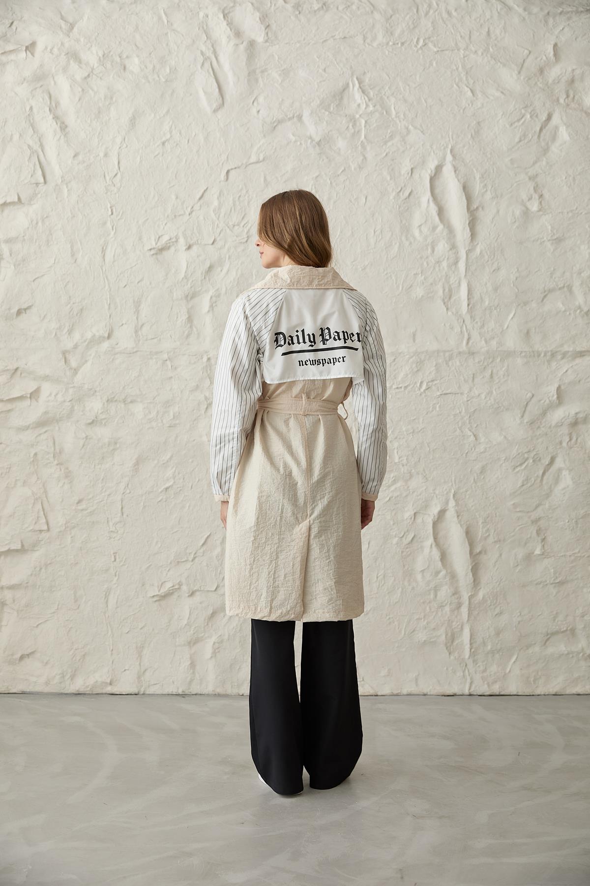 Back Print Detailed Buttoned Trench Coat – Brand: Levure – Women & Kids, Baby Clothes Wholesale – TheBS Women