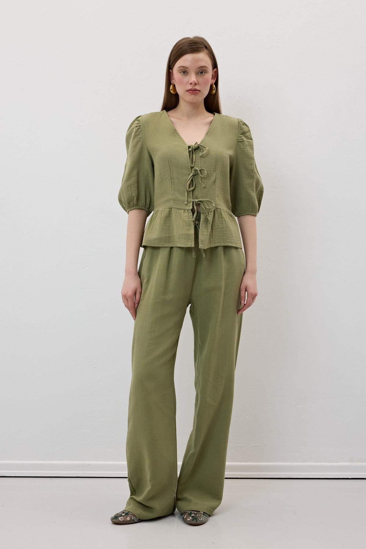 Elastic Waist Mueslin Pants - Brand: Levure - Women & Kids, Baby Clothes Wholesale - TheBS Women Elastic Waist Mueslin Pants - Brand: Levure - Women & Kids, Baby Clothes Wholesale - TheBS Women