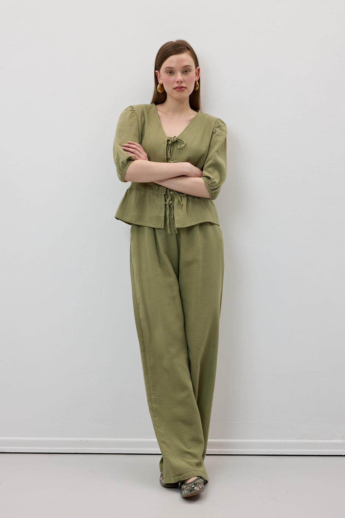 Elastic Waist Mueslin Pants - Brand: Levure - Women & Kids, Baby Clothes Wholesale - TheBS Women Elastic Waist Mueslin Pants - Brand: Levure - Women & Kids, Baby Clothes Wholesale - TheBS Women