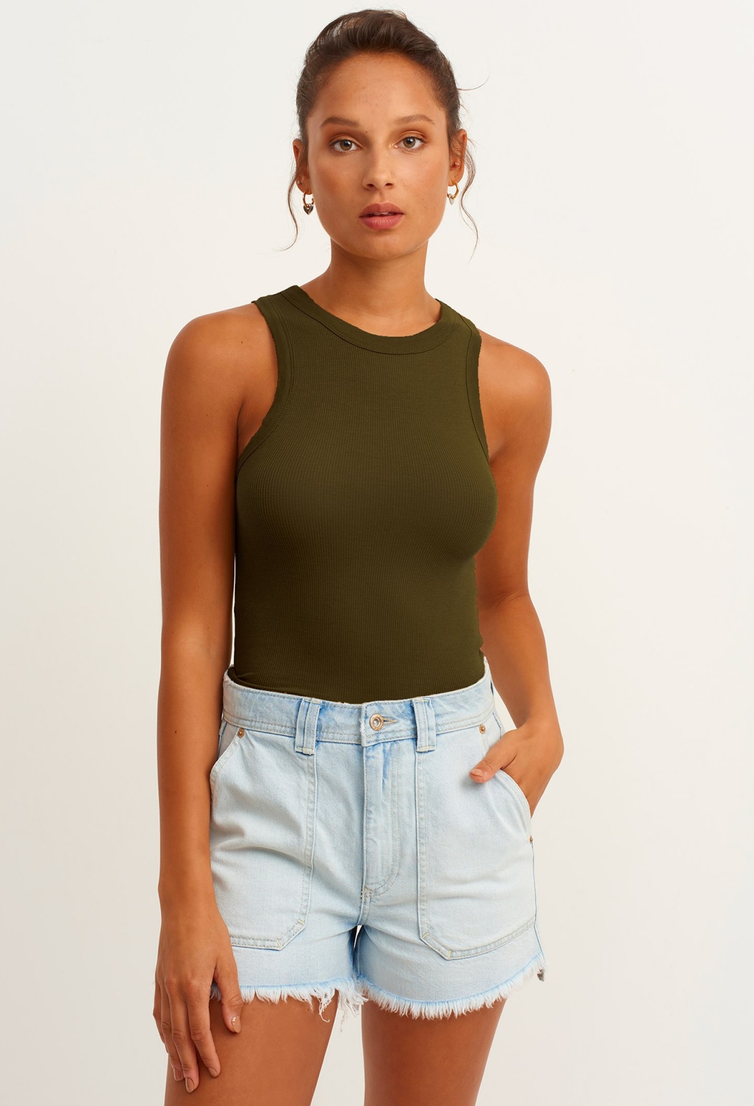 Ribbed Halter Neck Knitted Undershirt - Brand: la & vetta - Women & Kids, Baby Clothes Wholesale - TheBS Women