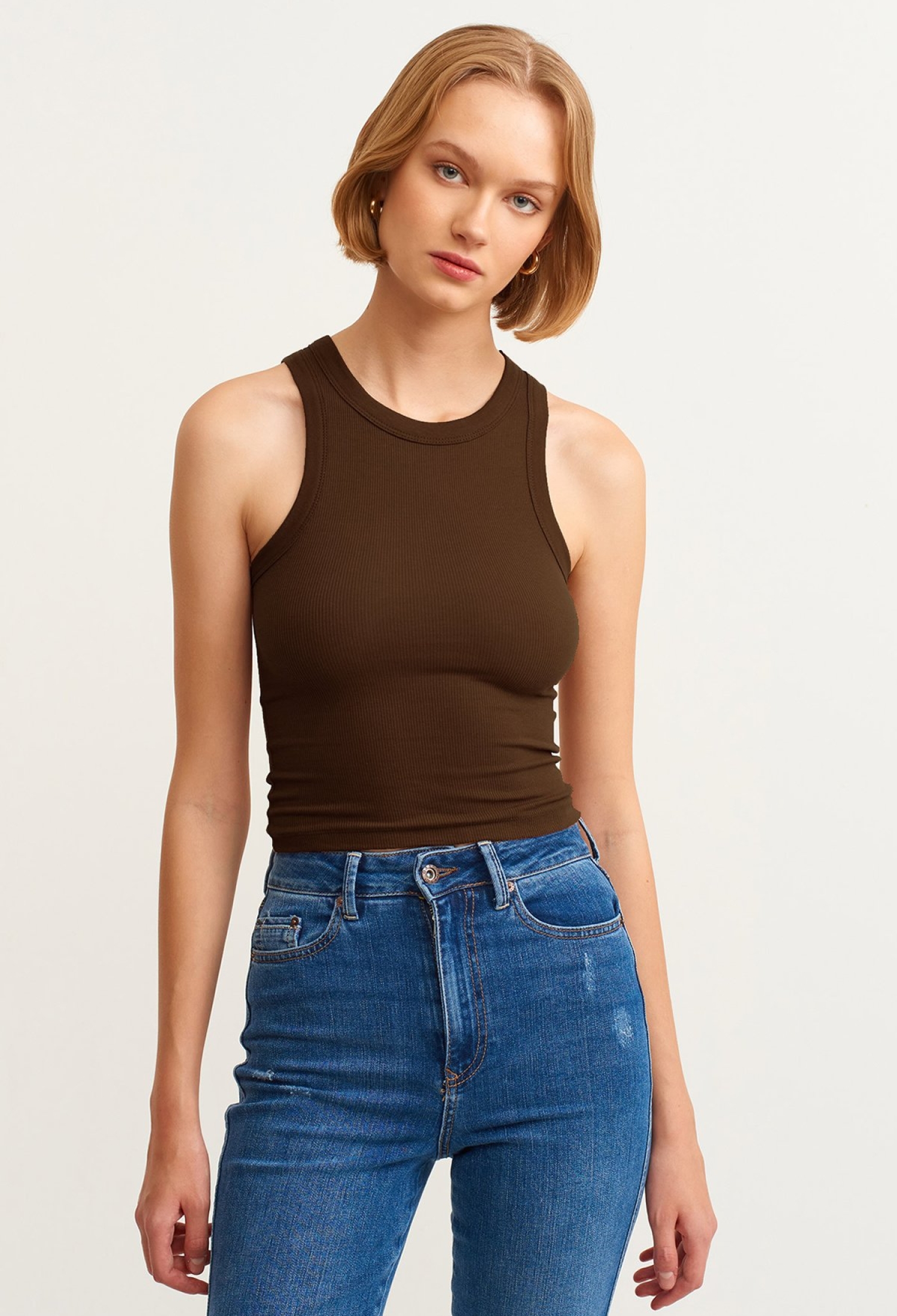 Ribbed Halter Neck Knitted Undershirt - Brand: la & vetta - Women & Kids, Baby Clothes Wholesale - TheBS Women