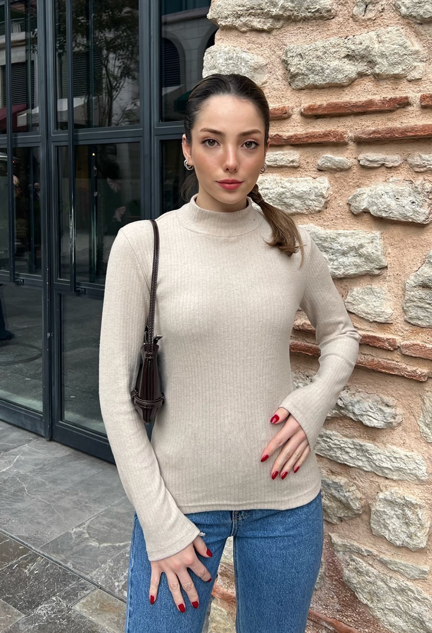 Half Turtleneck Ribbed Sweater - Brand: la & vetta - Women & Kids, Baby Clothes Wholesale - TheBS Women