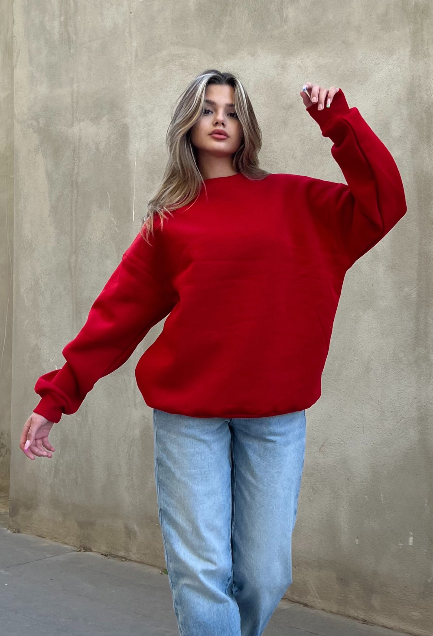 Basic Crew Neck Oversize Sweatshirt - Brand: la & vetta - Women & Kids, Baby Clothes Wholesale - TheBS Women