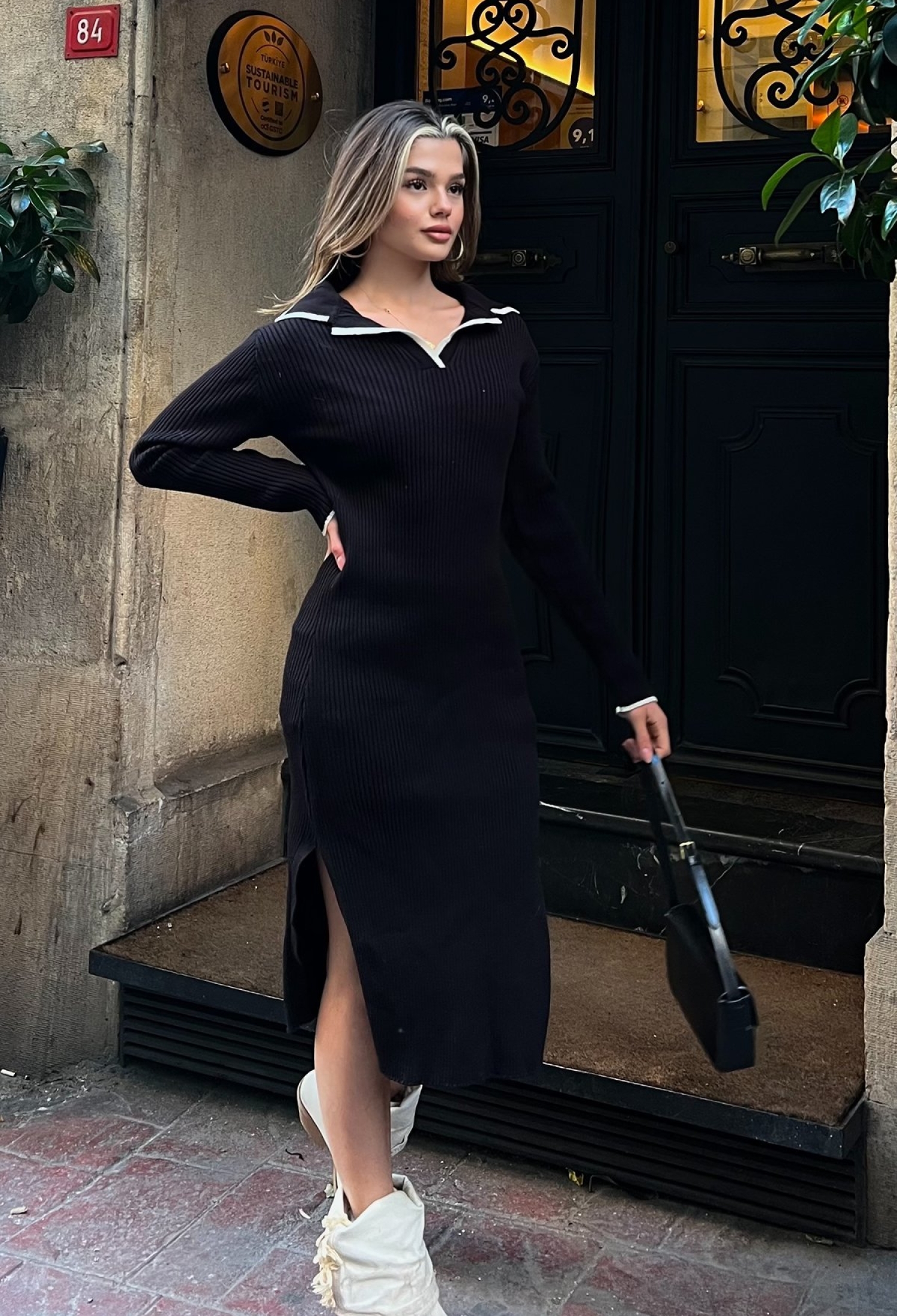 Polo Neck Knit Midi Dress - Brand: la & vetta - Women & Kids, Baby Clothes Wholesale - TheBS Women