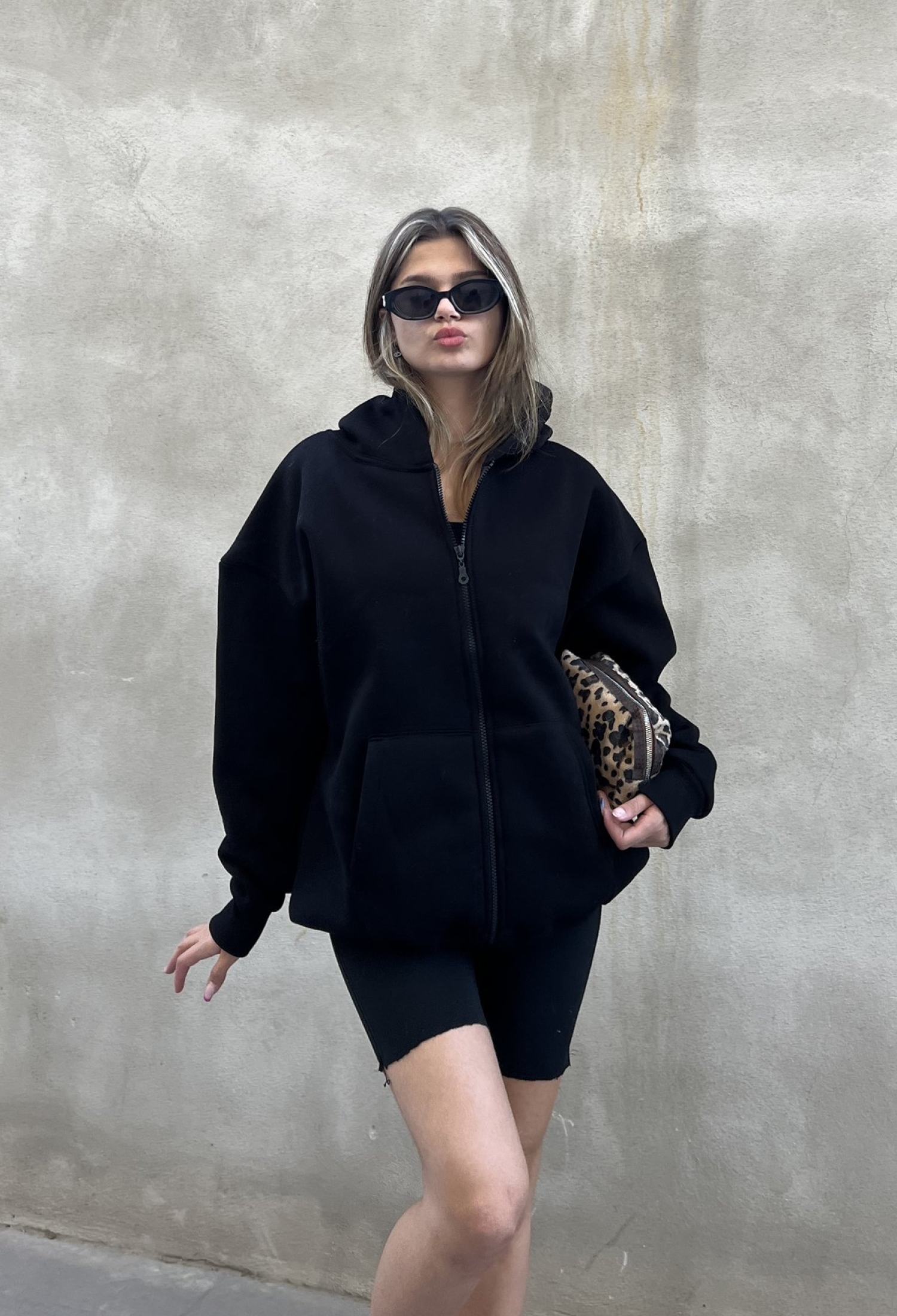 Zippered Raised Oversize Sweatshirt - Brand: la & vetta - Women & Kids, Baby Clothes Wholesale - TheBS Women