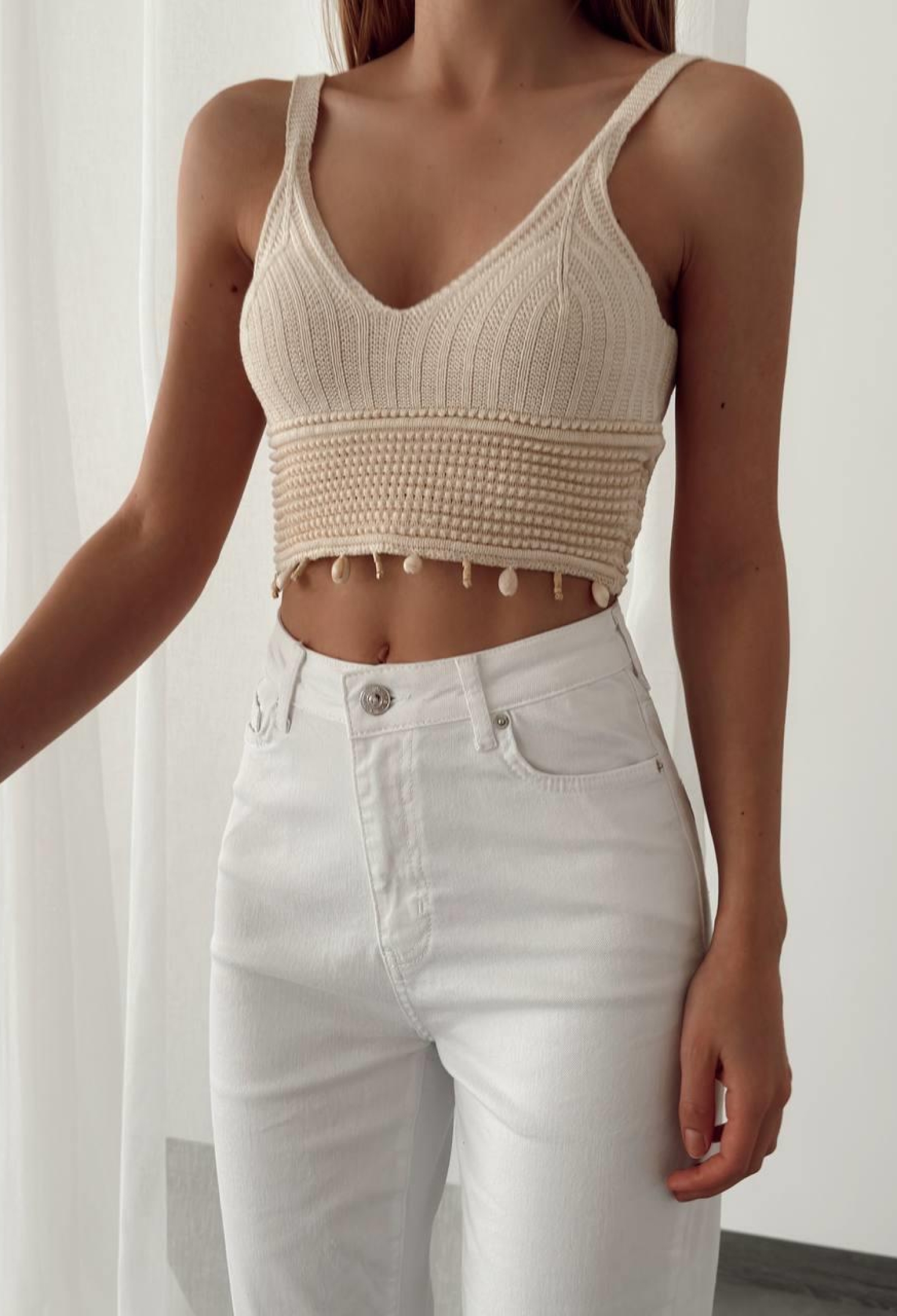 High Waist Regular Cut White Mom Jeans - Brand: LACARINO - Women & Kids, Baby Clothes Wholesale - TheBS Women