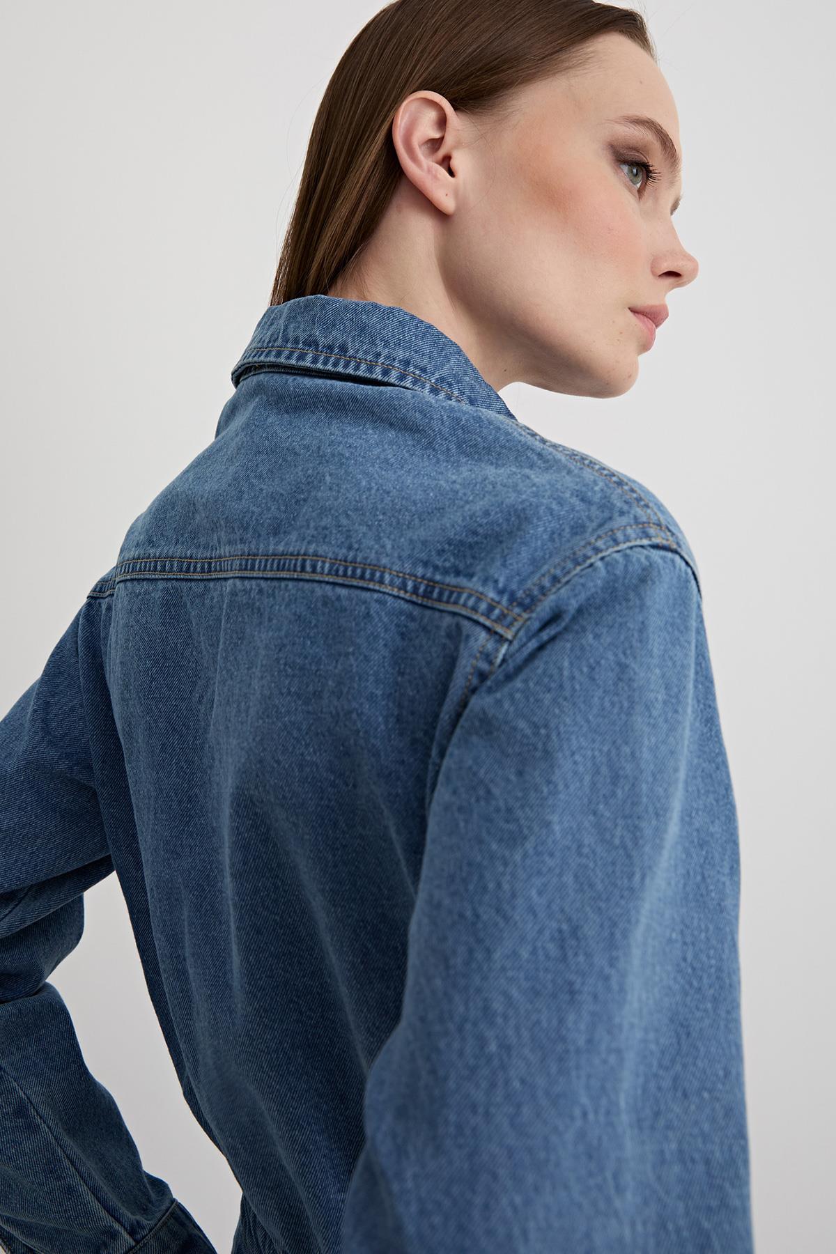 Long Sleeve Denim Jumpsuit - Blue - Brand: Levure - Women & Kids, Baby Clothes Wholesale - TheBS Women