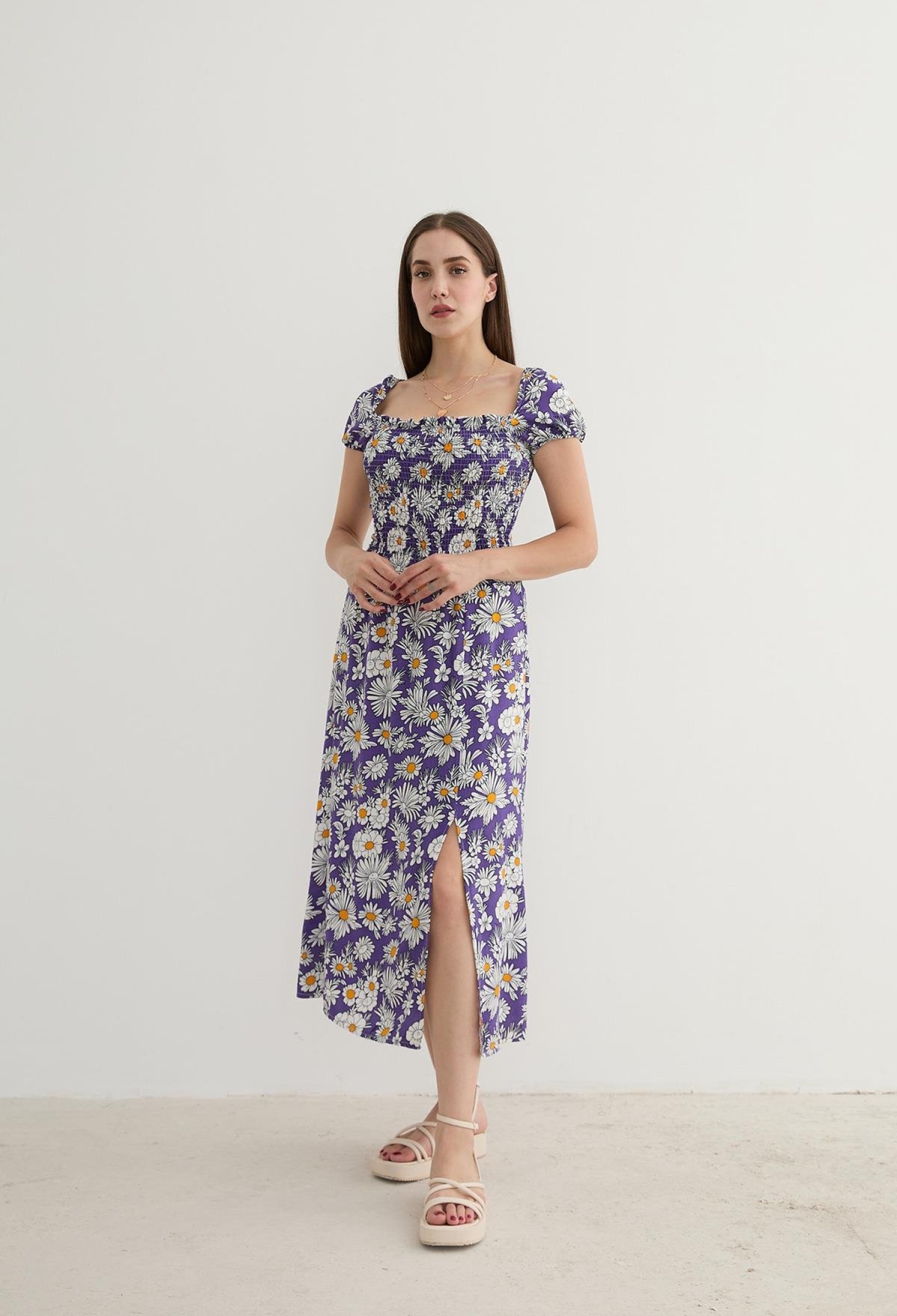 Women's Floral Patterned Slit Dress - Brand: Levure - Women & Kids, Baby Clothes Wholesale - TheBS Women