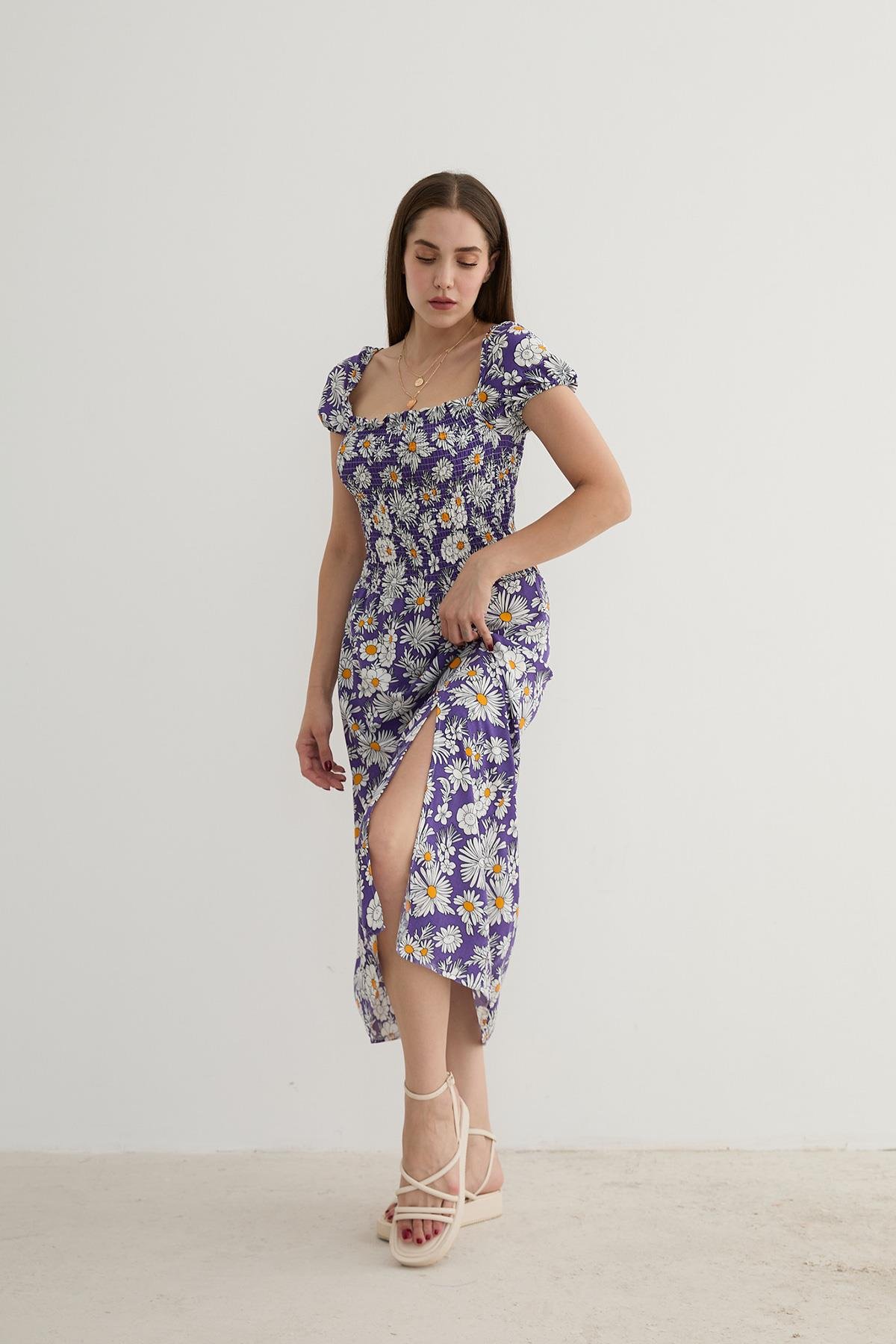 Women’s Floral Patterned Slit Dress – Brand: Levure – Women & Kids, Baby Clothes Wholesale – TheBS Women