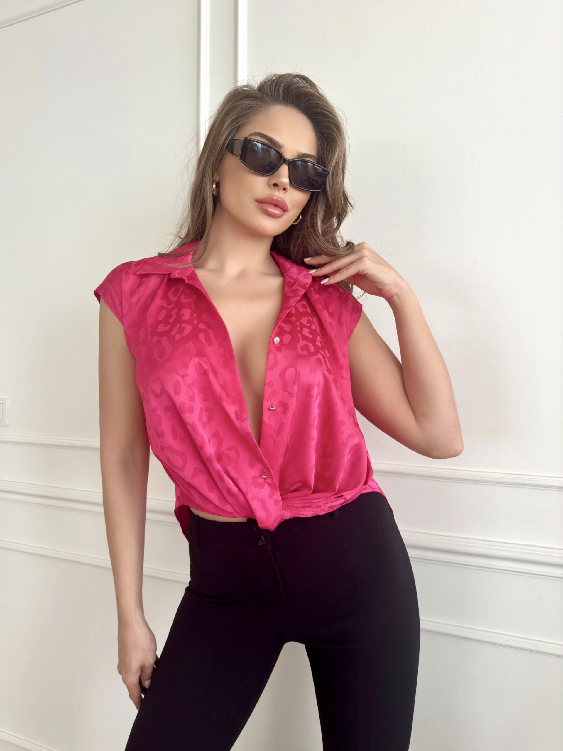 Leopard Pattern Satin Shirt - Brand: STEPS - Women & Kids, Baby Clothes Wholesale - TheBS Women Leopard Pattern Satin Shirt - Brand: STEPS - Women & Kids, Baby Clothes Wholesale - TheBS Women