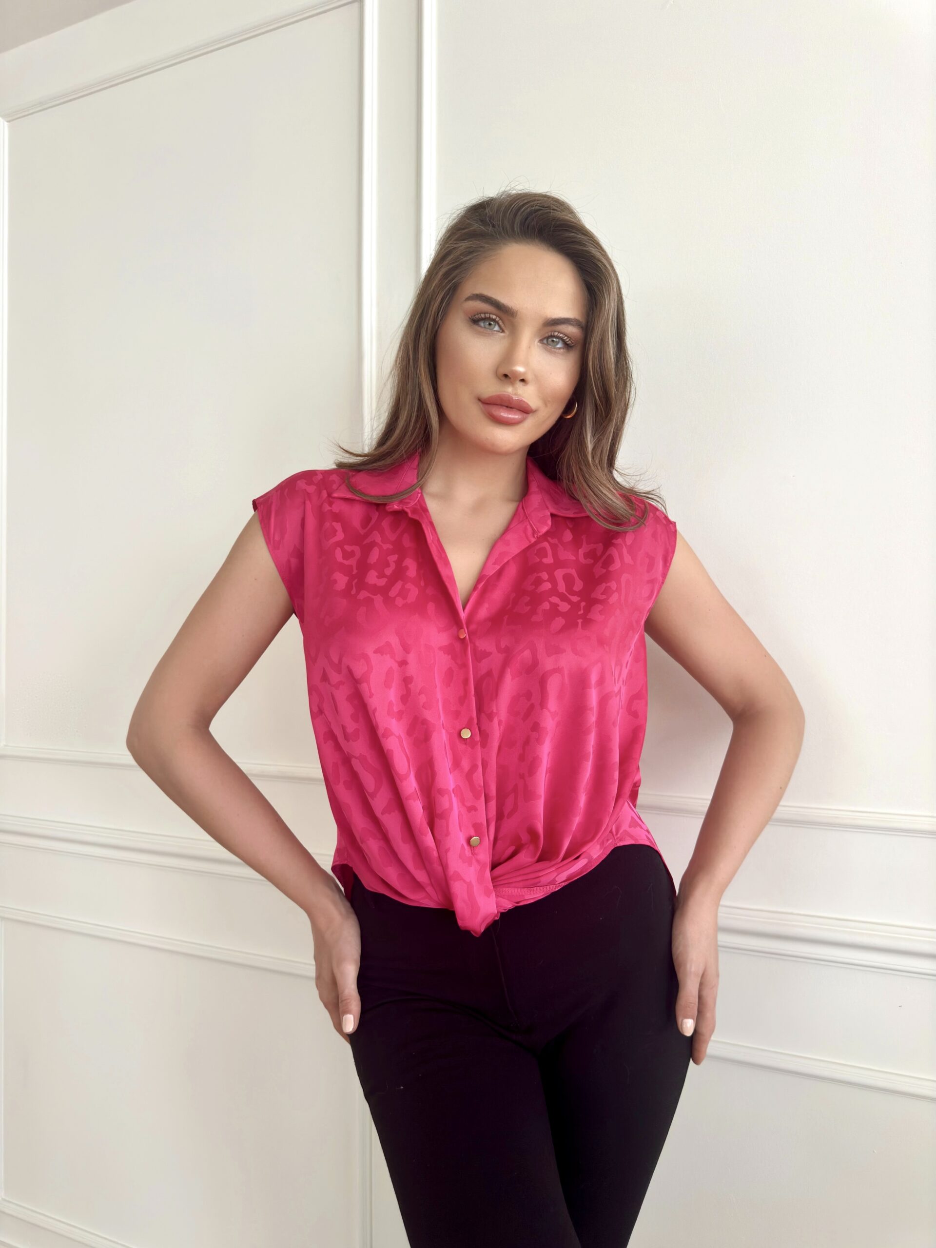 Leopard Pattern Satin Shirt - Brand: STEPS - Women & Kids, Baby Clothes Wholesale - TheBS Women Leopard Pattern Satin Shirt - Brand: STEPS - Women & Kids, Baby Clothes Wholesale - TheBS Women