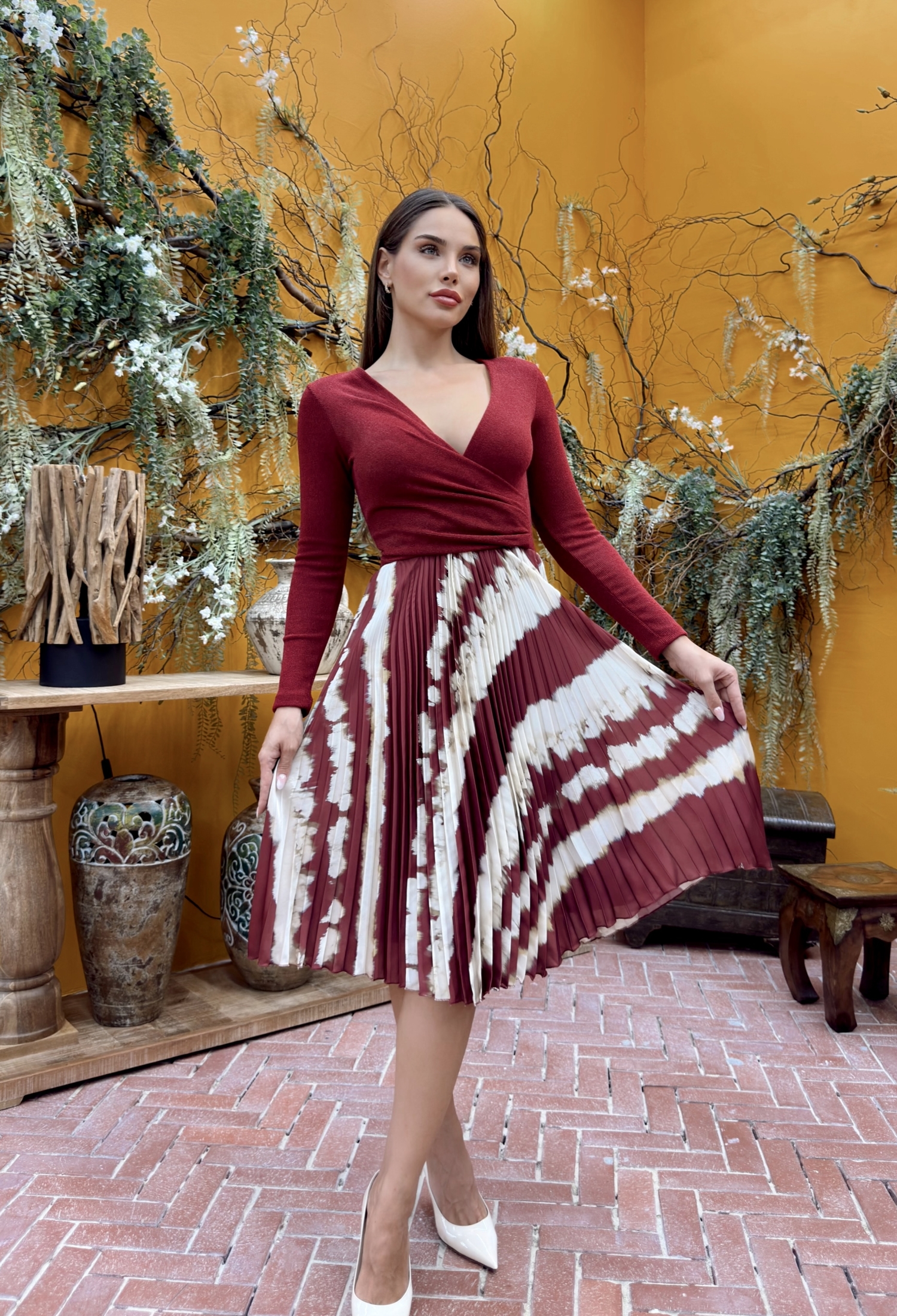 Chiffon Satin Knit Dress - Brand: STEPS - Women & Kids, Baby Clothes Wholesale - TheBS Women