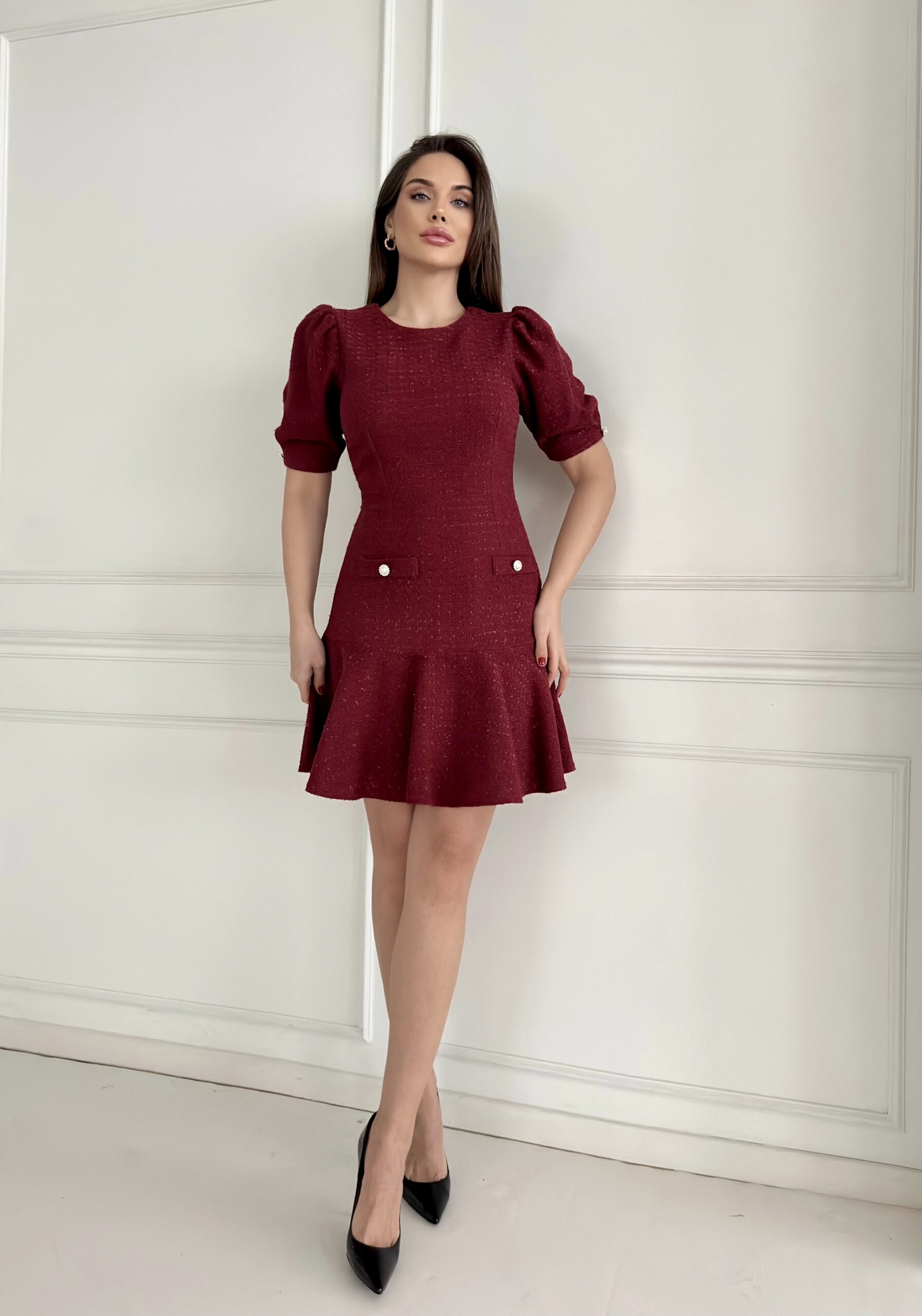 Chanel Dress With Pleated Sleeves And Flounce Skirt - Brand: STEPS - Women & Kids, Baby Clothes Wholesale - TheBS Women Chanel Dress With Pleated Sleeves And Flounce Skirt - Brand: STEPS - Women & Kids, Baby Clothes Wholesale - TheBS Women