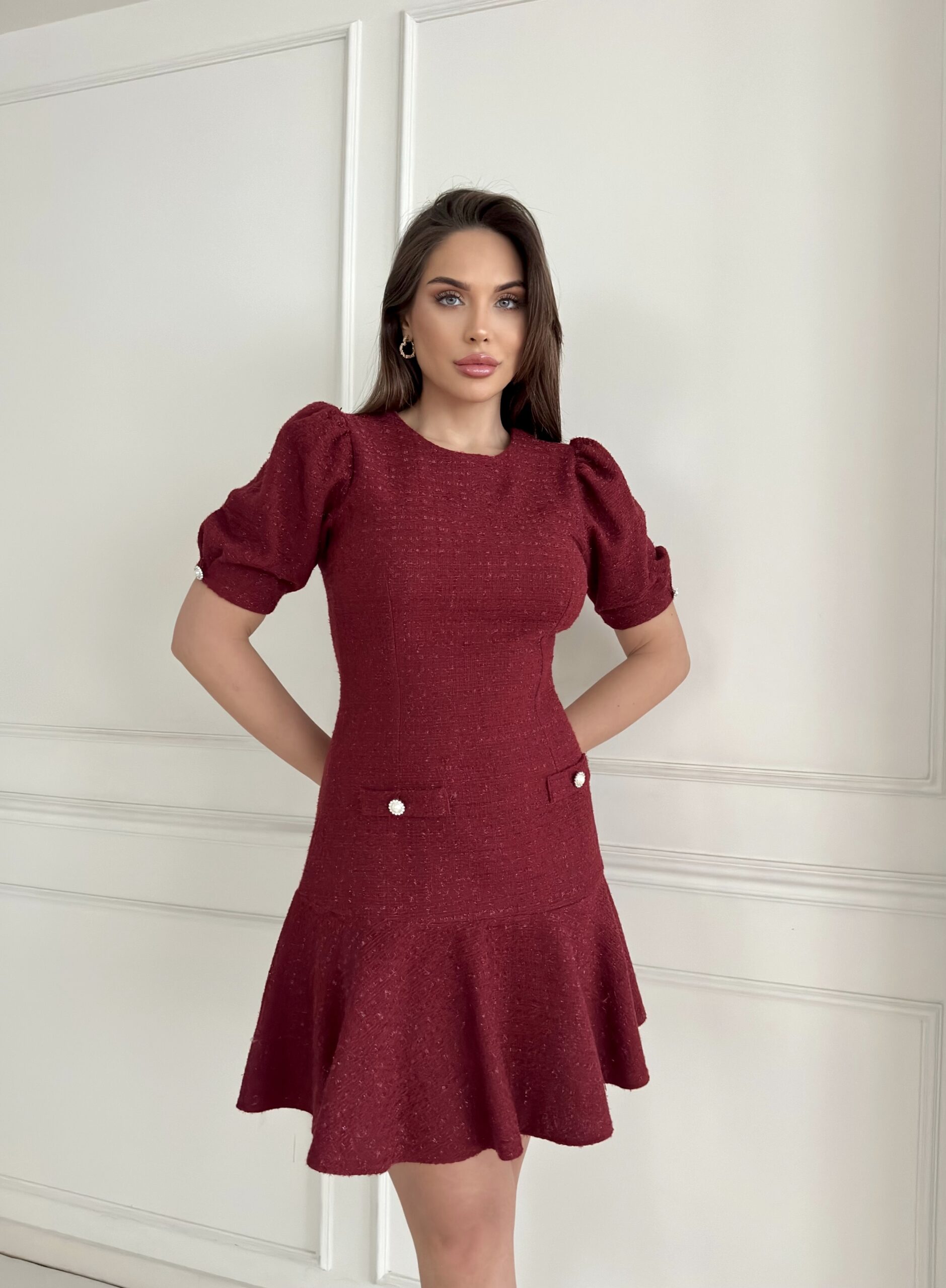 Chanel Dress With Pleated Sleeves And Flounce Skirt - Brand: STEPS - Women & Kids, Baby Clothes Wholesale - TheBS Women Chanel Dress With Pleated Sleeves And Flounce Skirt - Brand: STEPS - Women & Kids, Baby Clothes Wholesale - TheBS Women