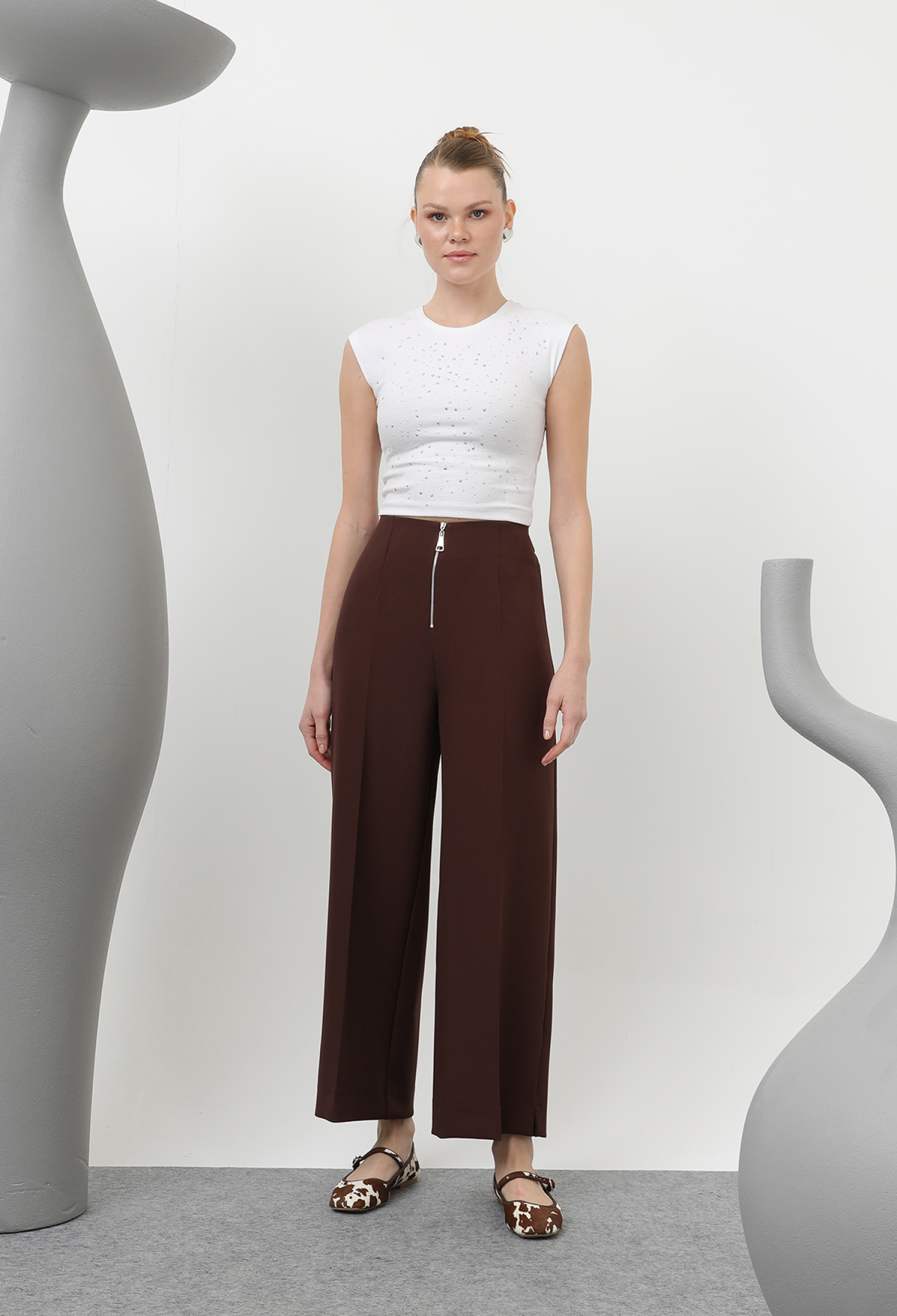 Women's Zipper Detailed Pencil Pants - Brand: Puane - Women & Kids, Baby Clothes Wholesale - TheBS Women