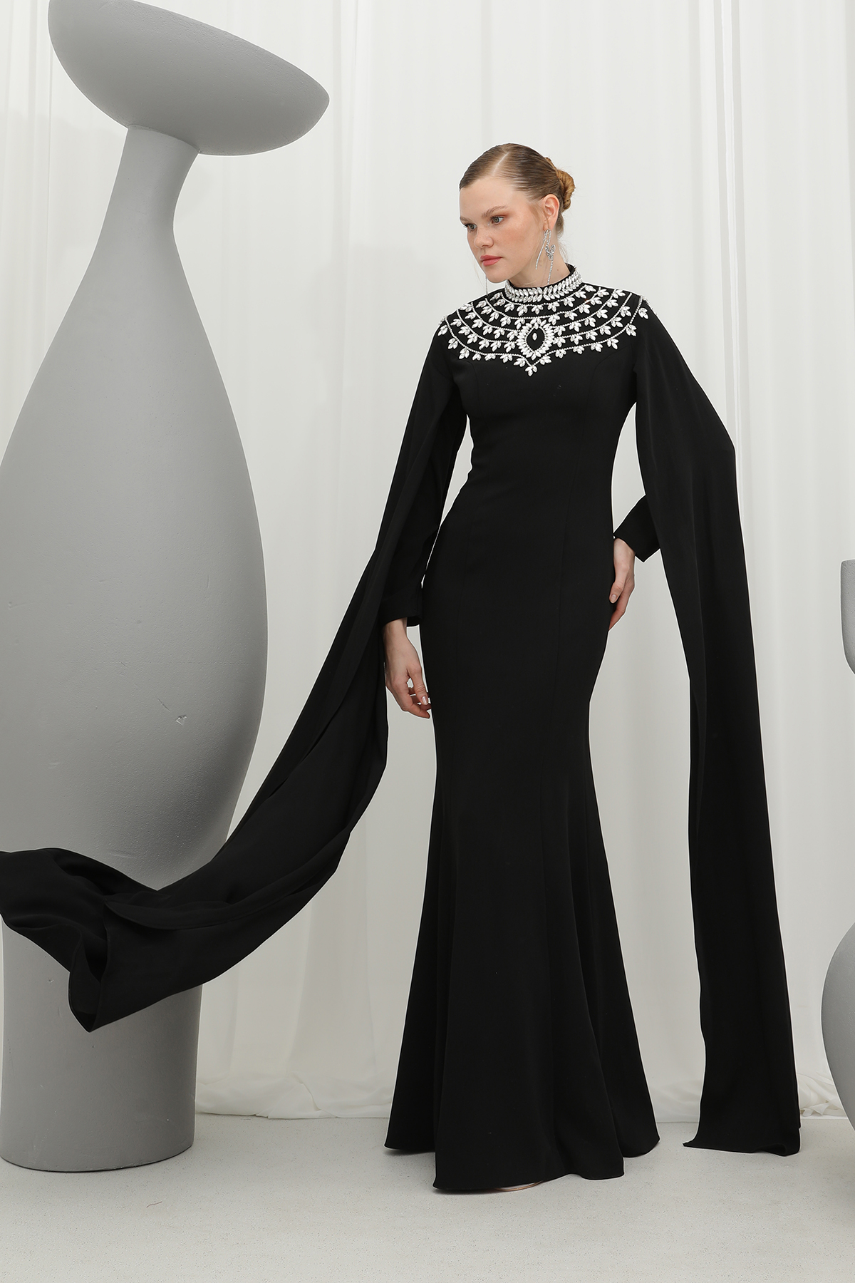 Women's Stone Embroidered Long Sleeve Evening Dress - Brand: Puane - Women & Kids, Baby Clothes Wholesale - TheBS Women