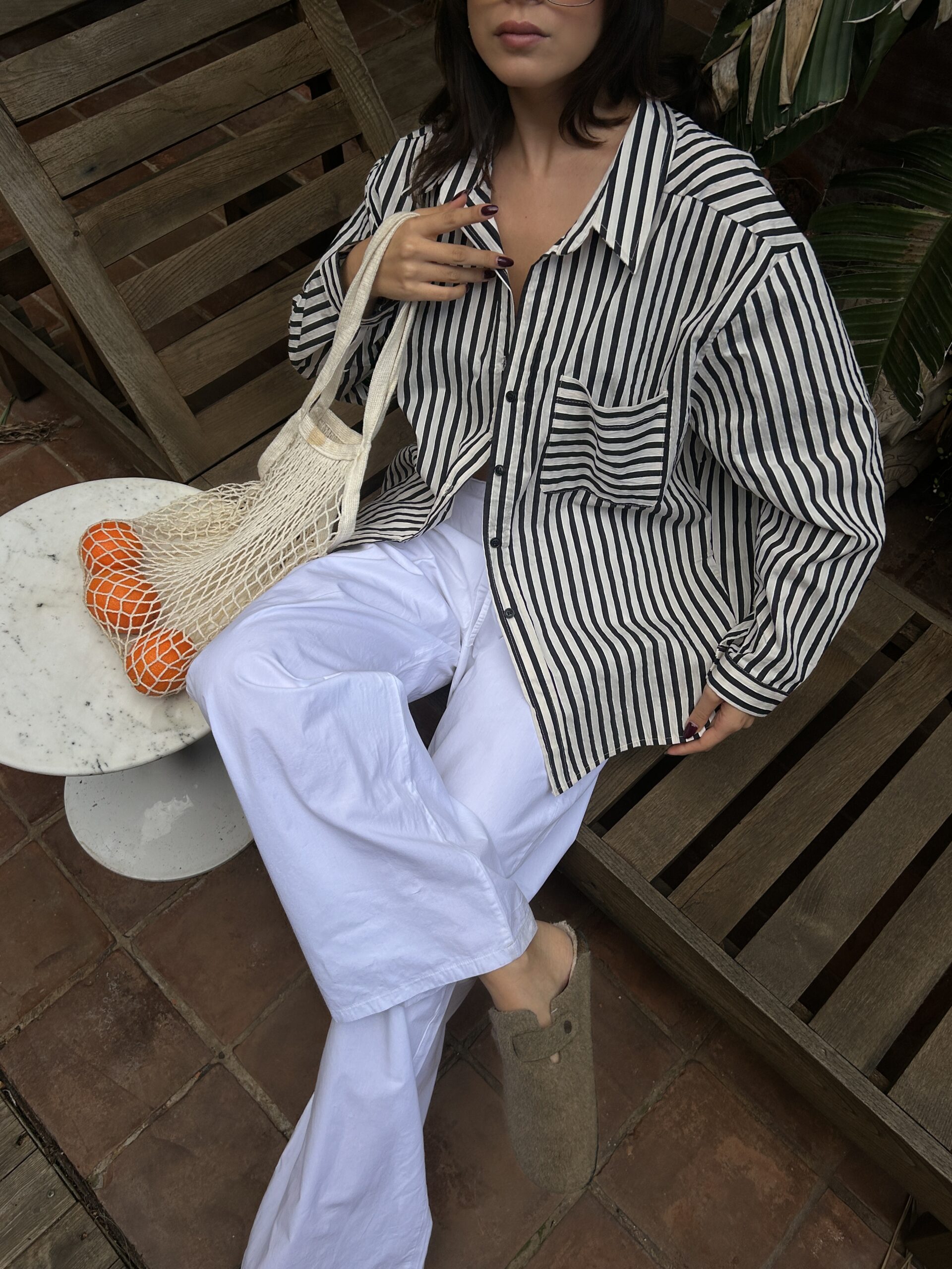 Striped Oversize Pocket Detailed Cotton Shirt 29013 – Brand: First Angels – Women & Kids, Baby Clothes Wholesale – TheBS Women