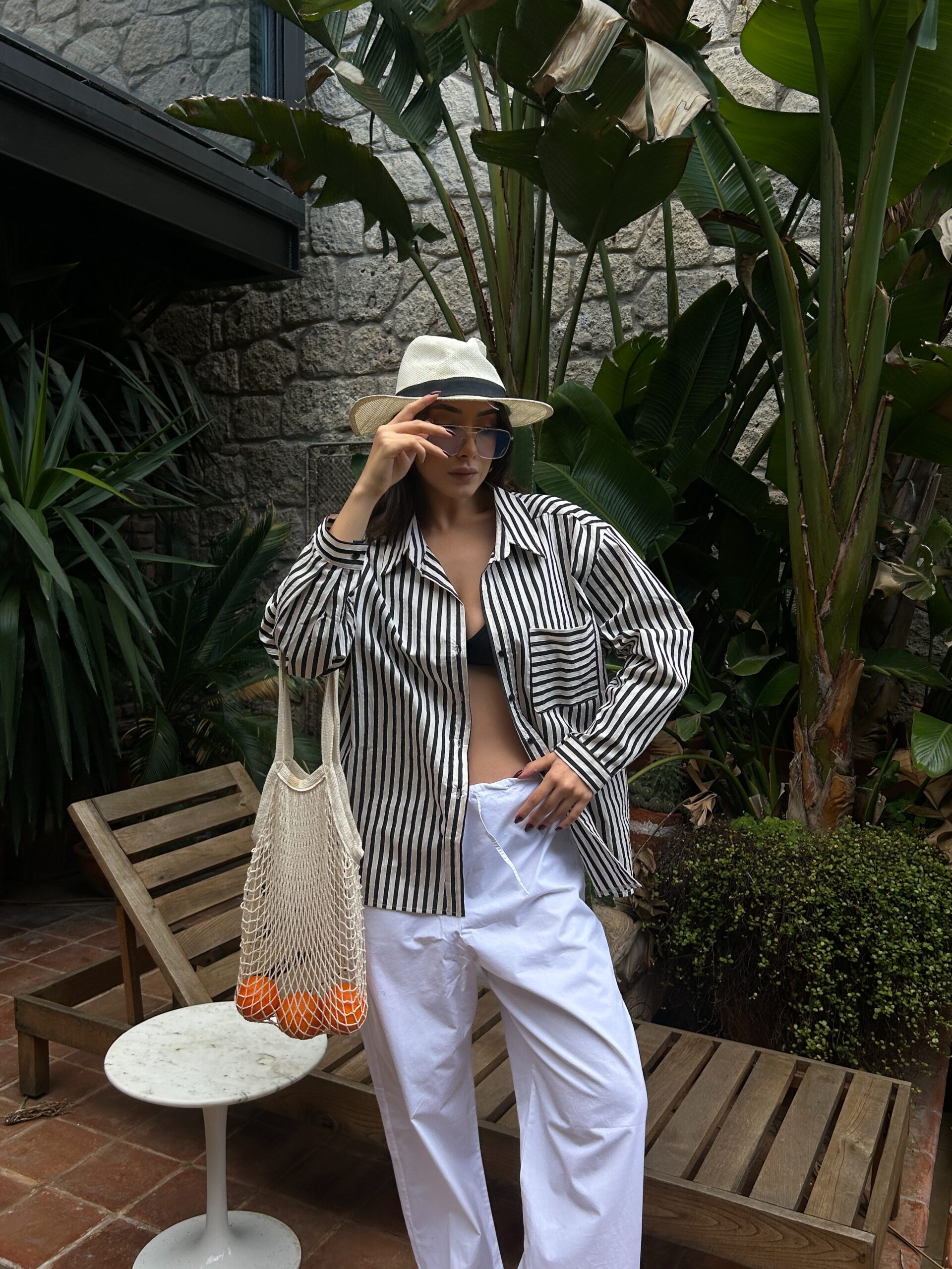 Striped Oversize Pocket Detailed Cotton Shirt 29013 – Brand: First Angels – Women & Kids, Baby Clothes Wholesale – TheBS Women